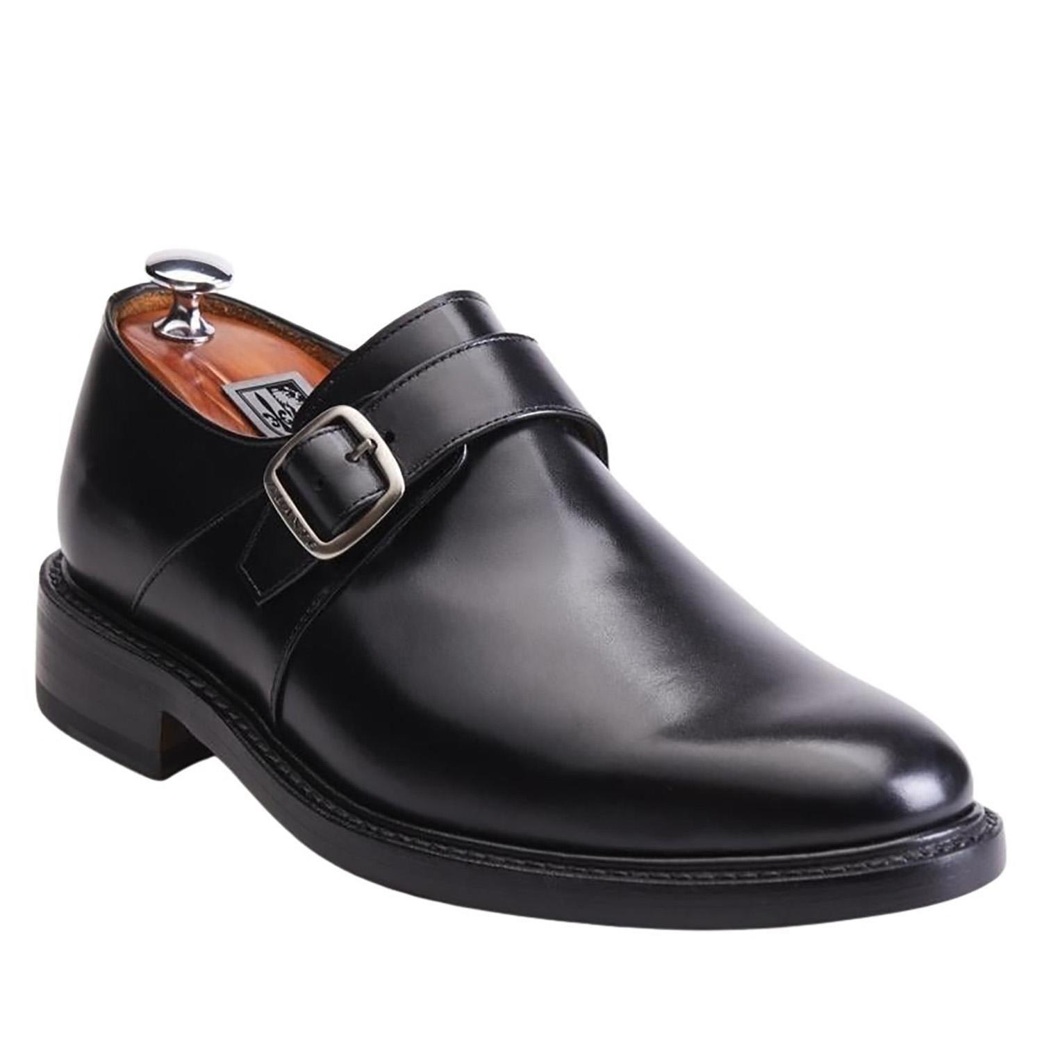 Zapato de cuero hombre Guante negro Suela Punteado-1