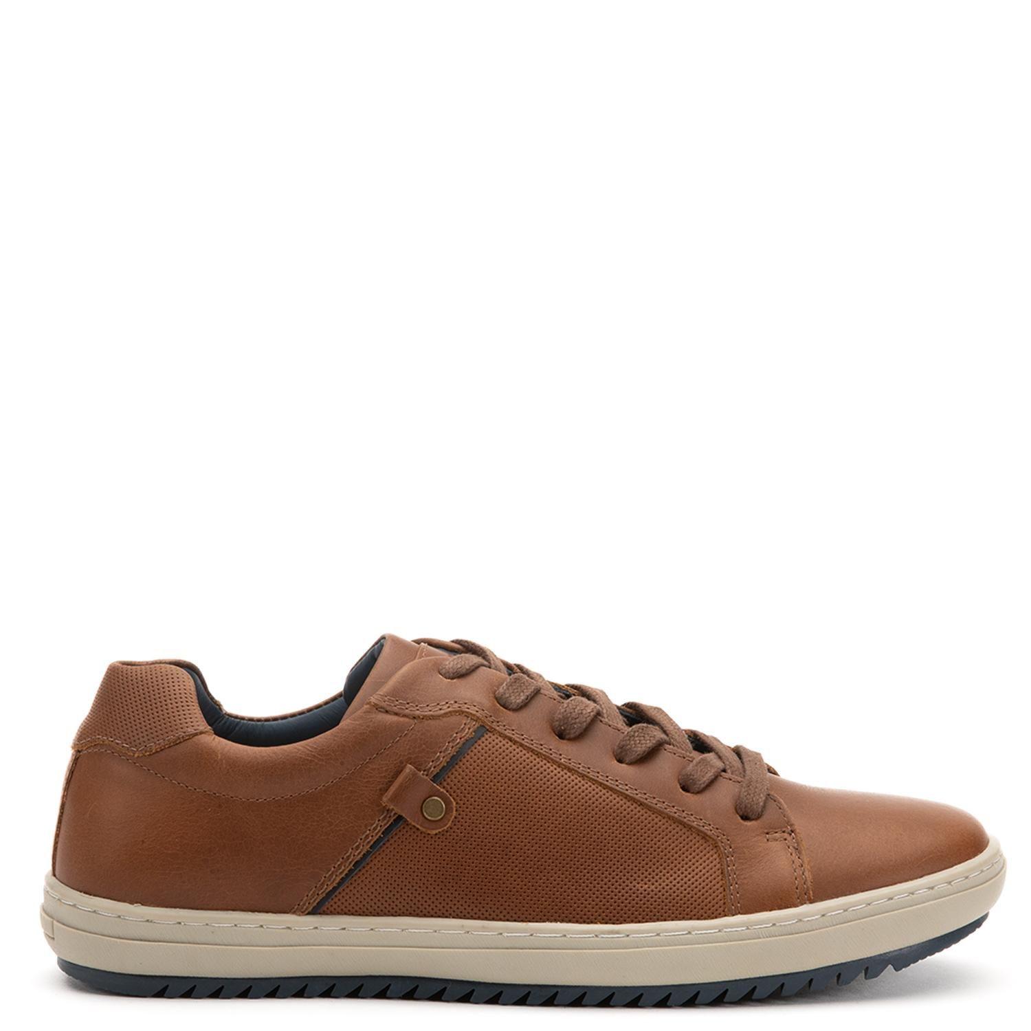 Zapatilla de cuero hombre Guante tostado Kansas-0