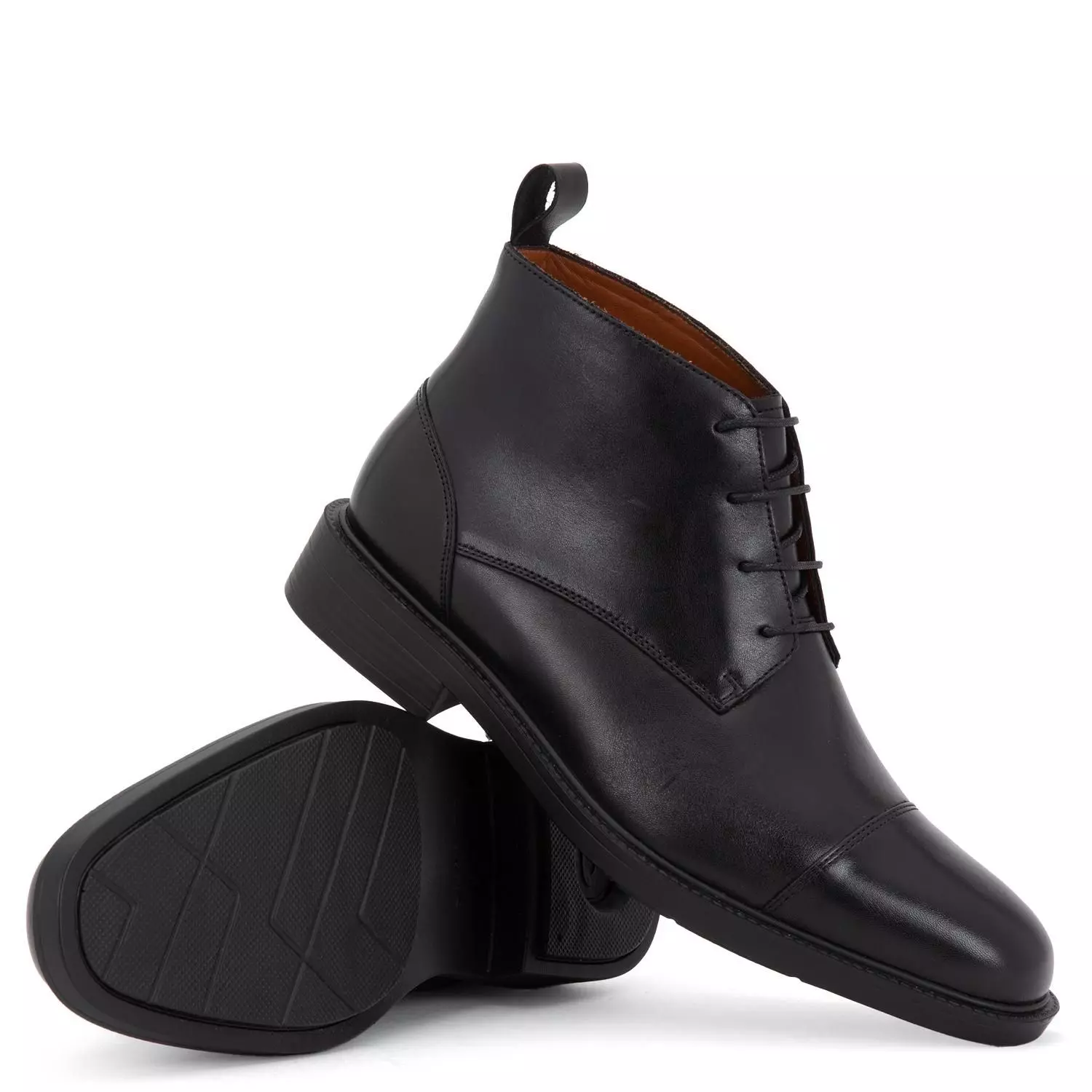 Botin de cuero hombre Guante negro Boston-2