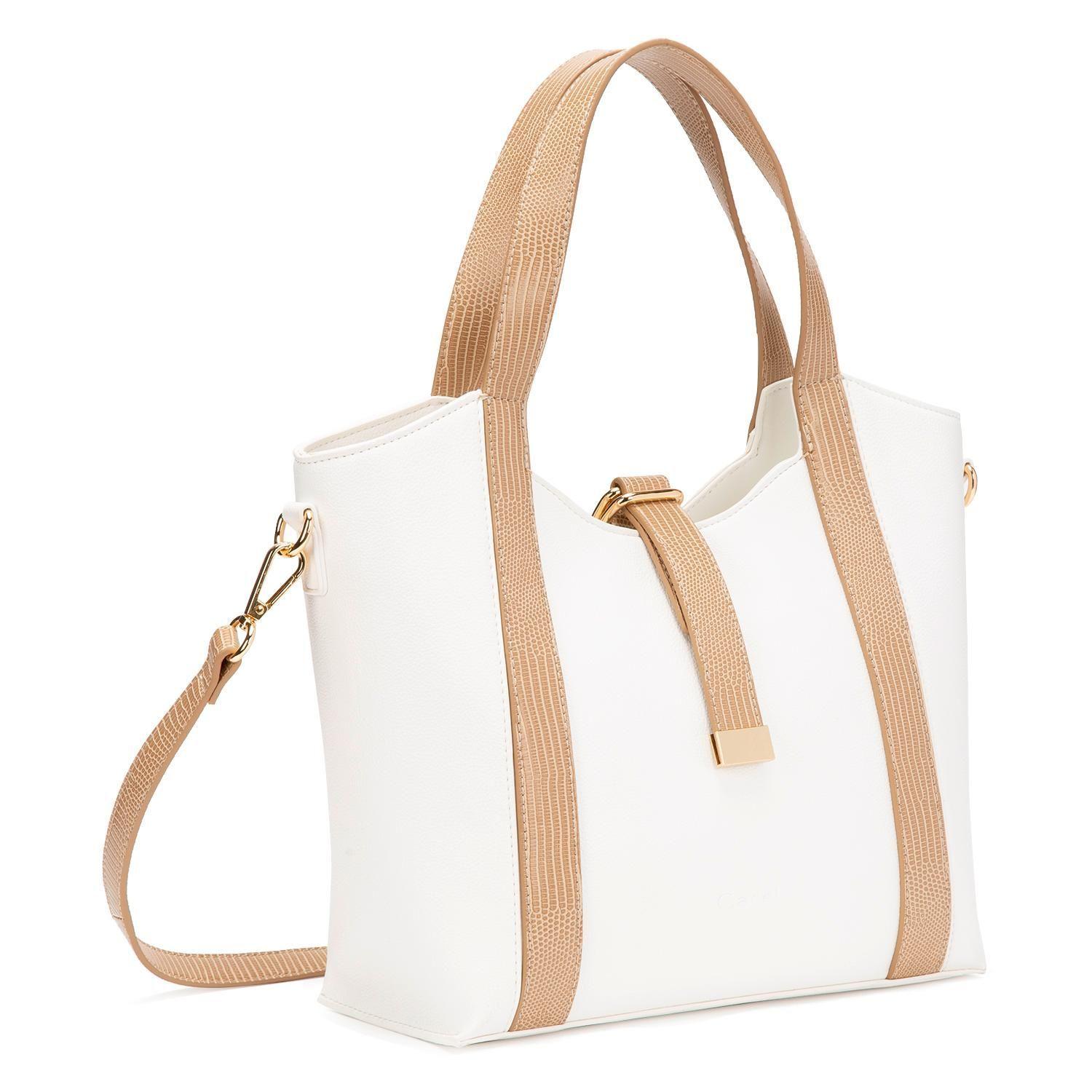 Cartera  Dos Asas Mediana  Gacel  Blanco  Car3114-2