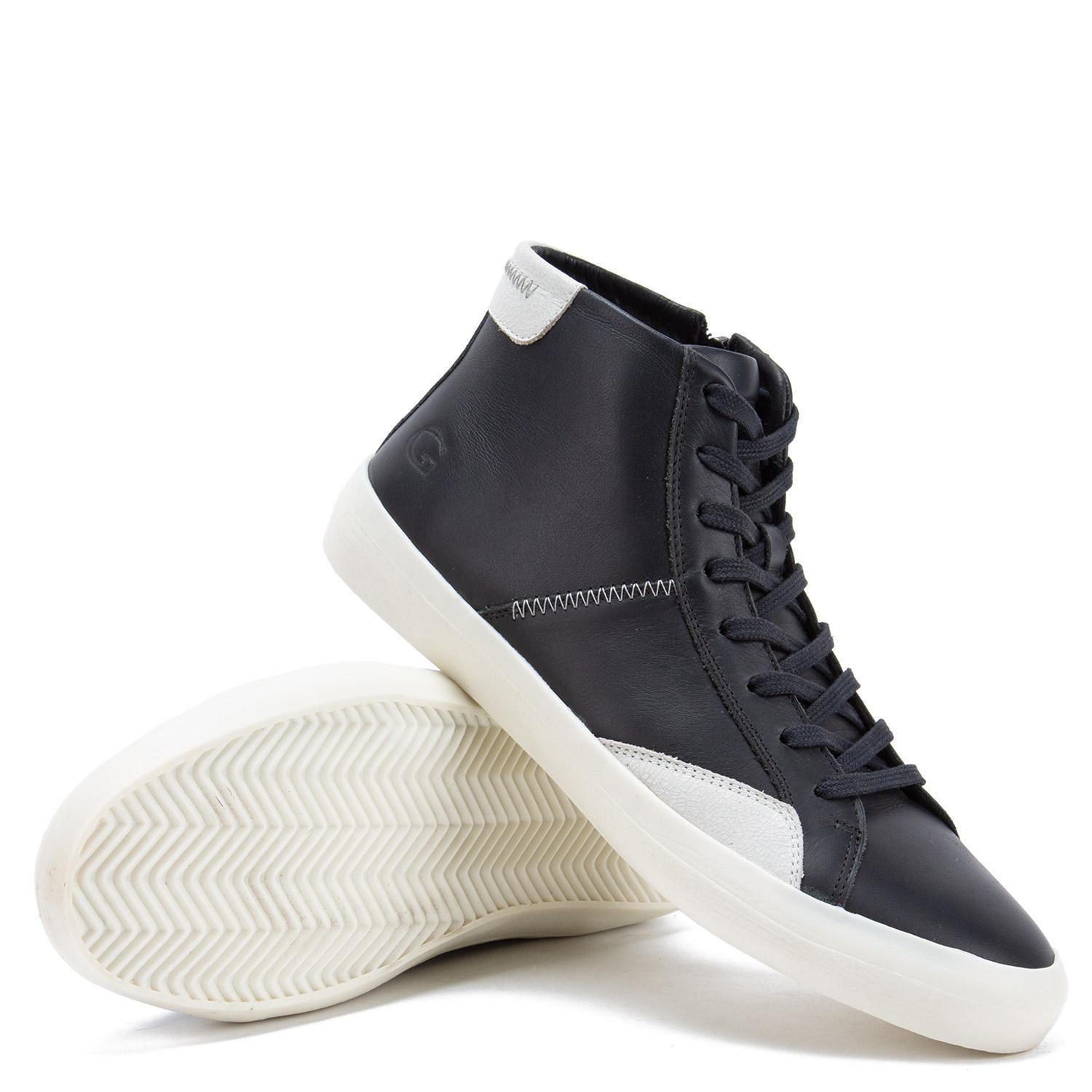 Zapatilla Caña Alta de cuero hombre Guante negro Rocha-5