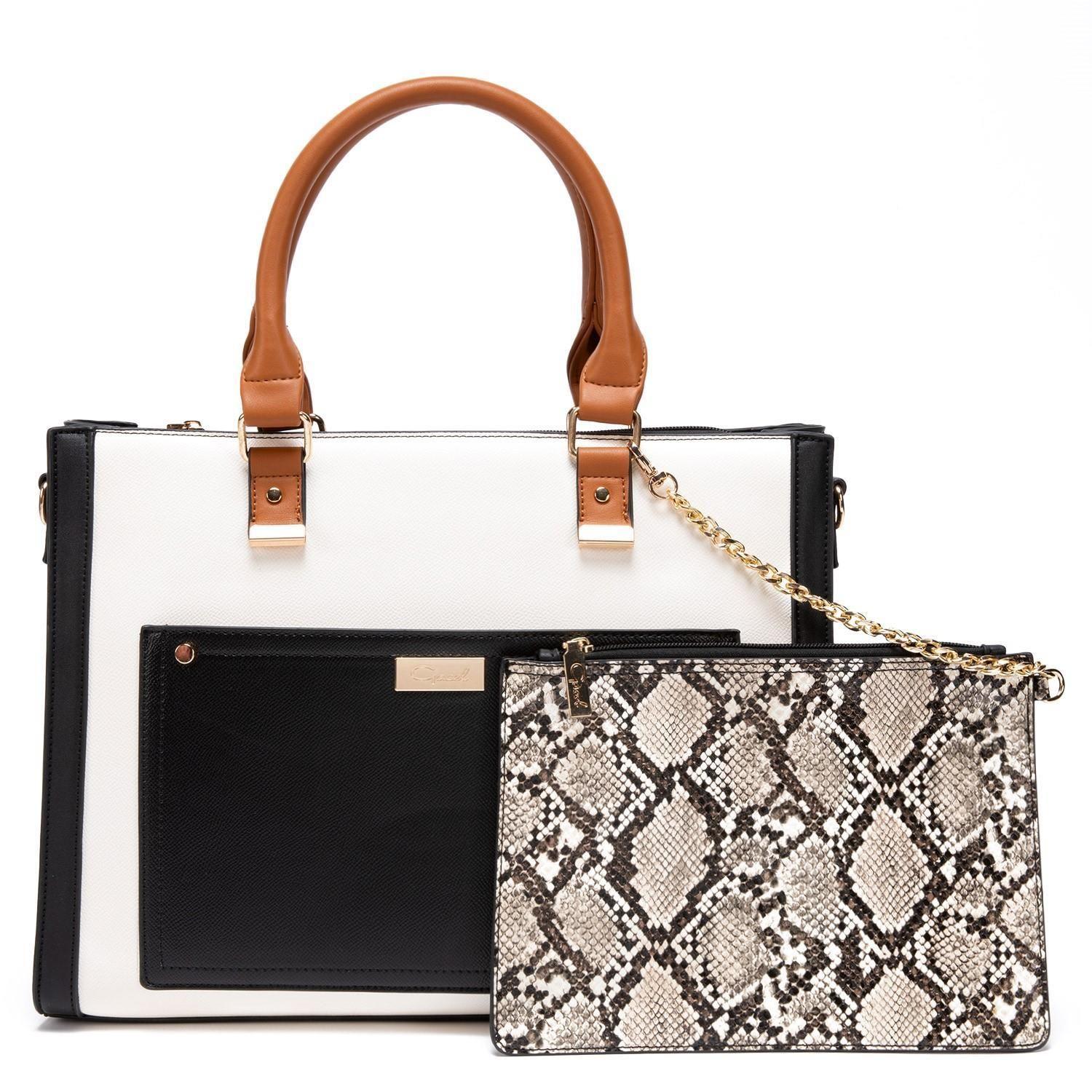 Cartera  Dos Asas Grande  Gacel  Off White  Car2966-1