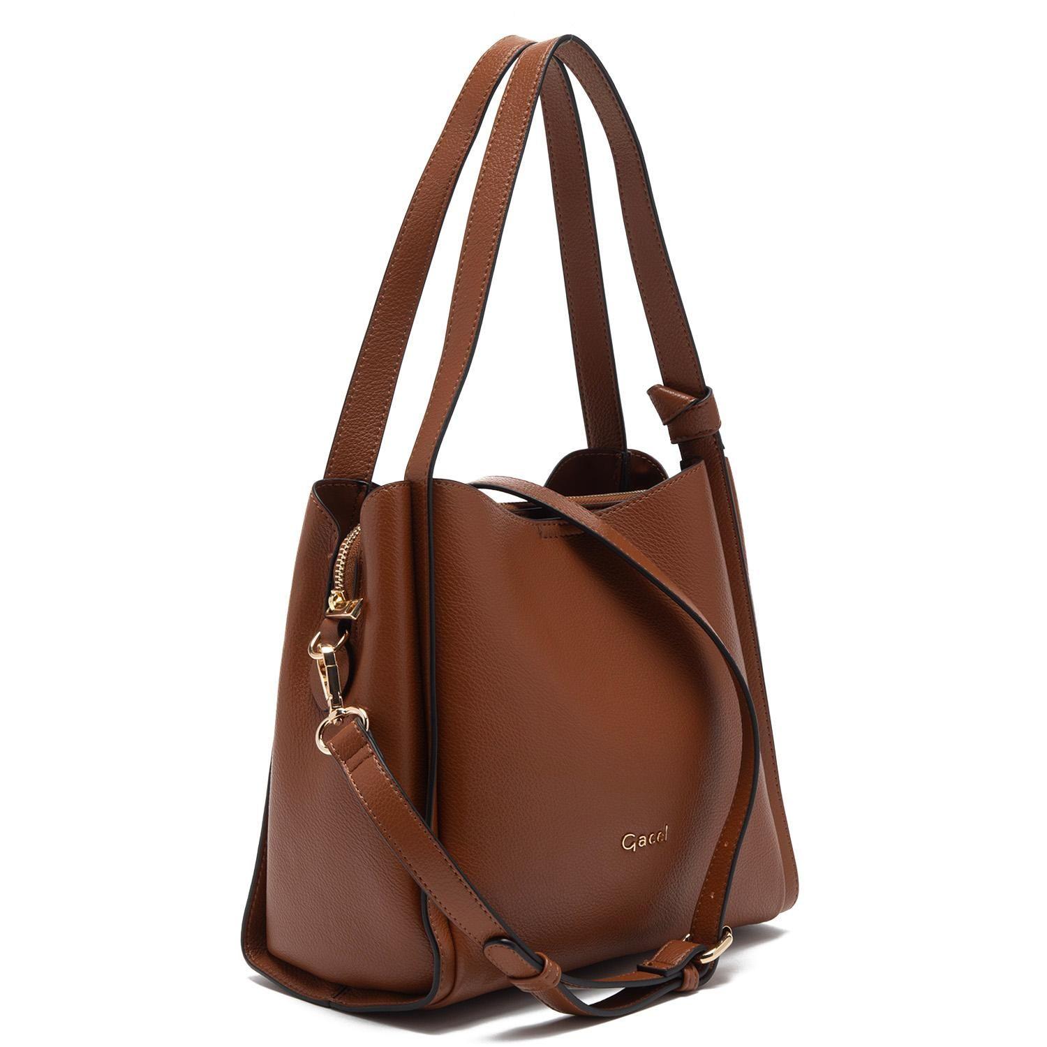 Cartera  Dos Asas Pequeña  Gacel  Tostado  Car3347-2