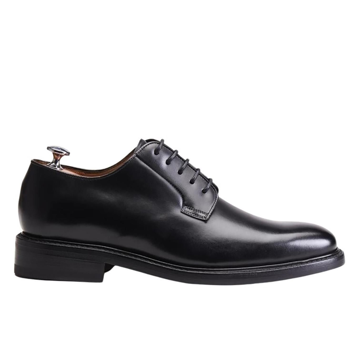 Zapato de cuero hombre Guante negro Suela Punteado-0