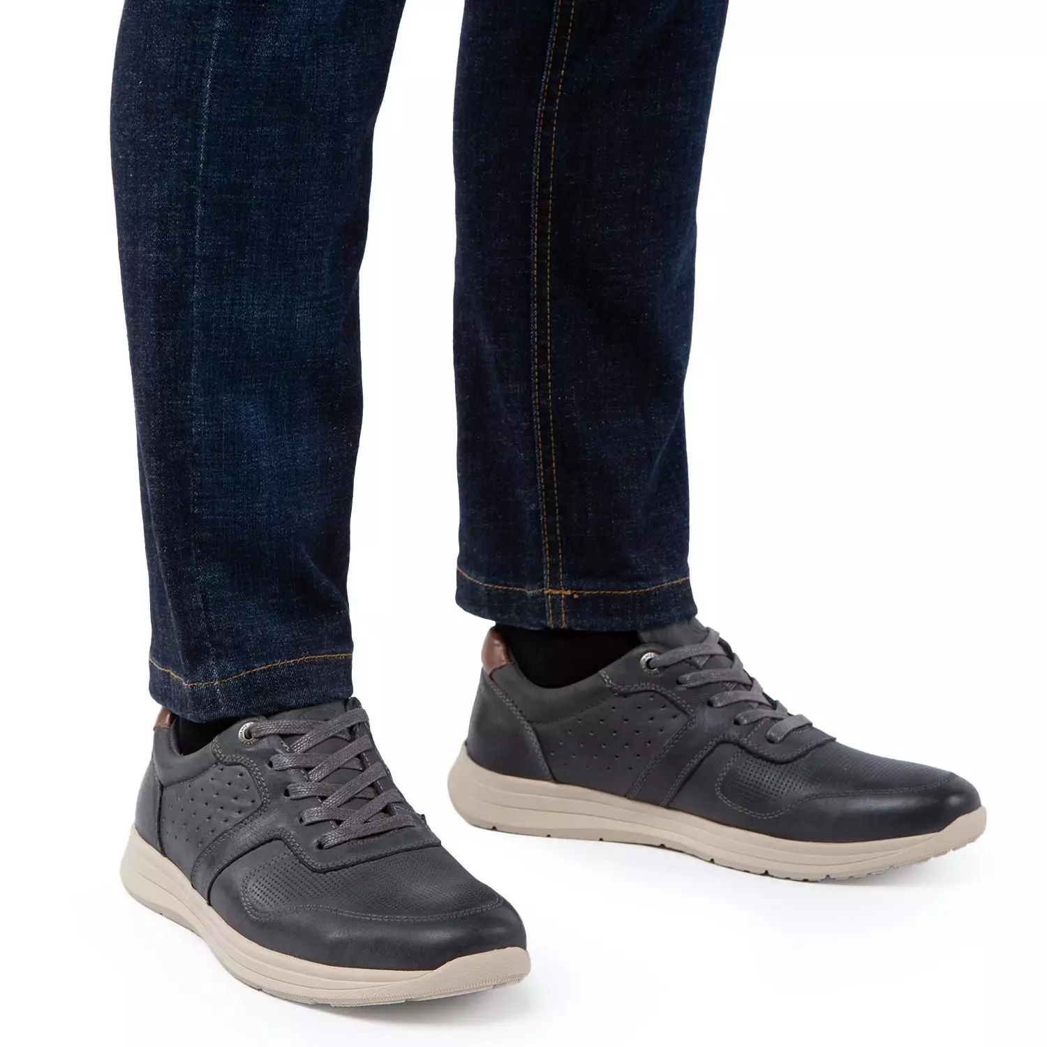 Zapato de cuero hombre Guante grafito Calcuta-1