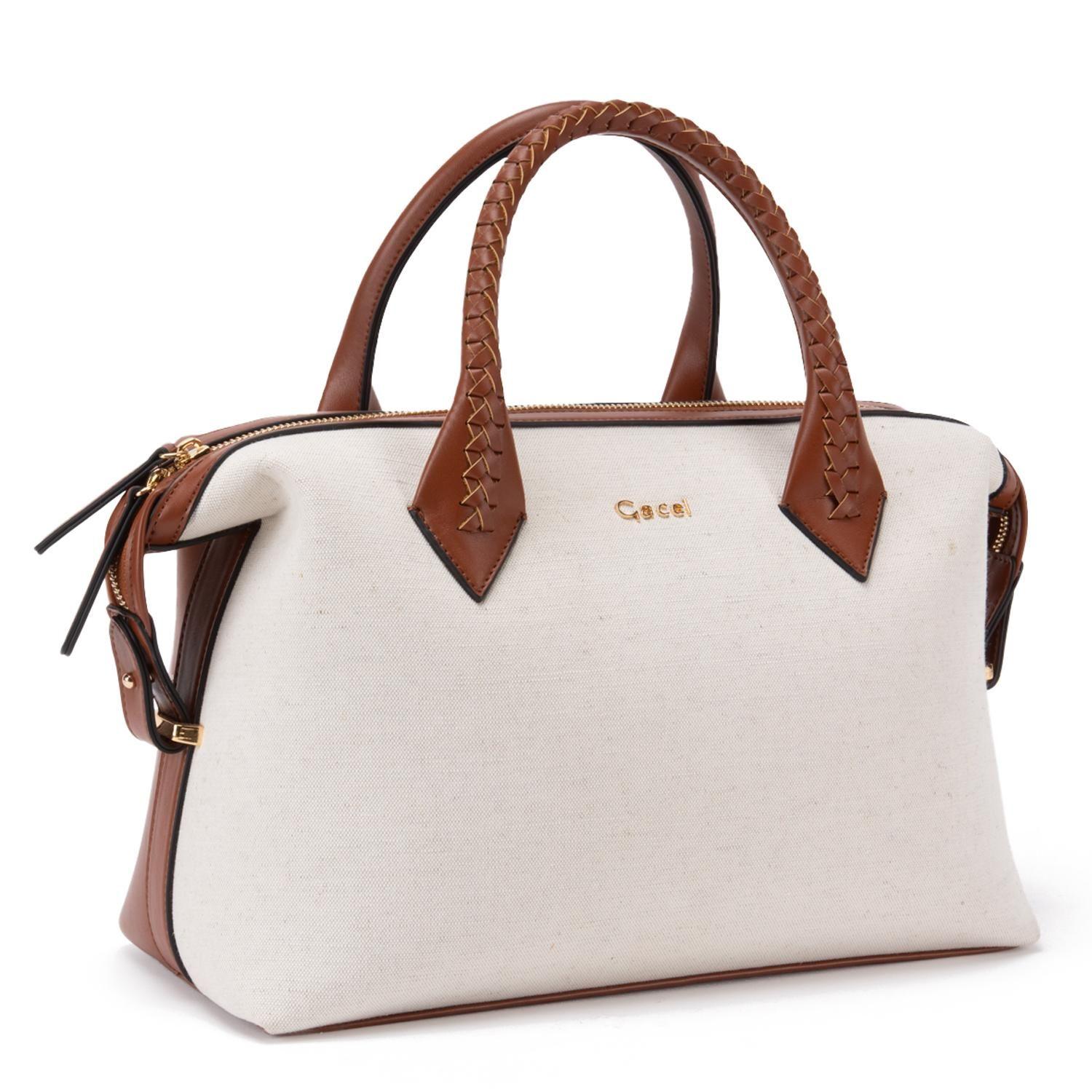 Cartera  Dos Asas Mediana  Gacel  Off White  Car3341-2