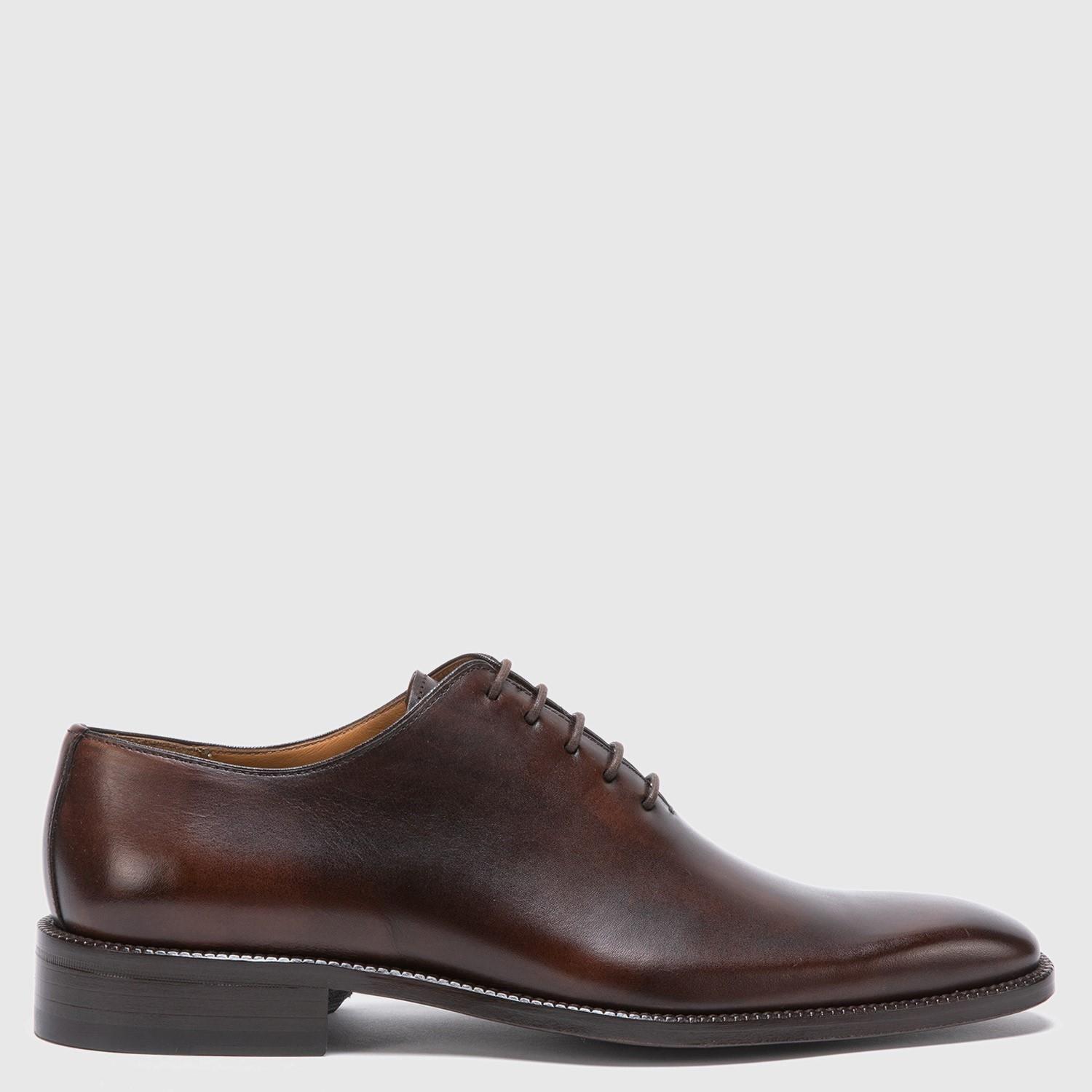 Zapato de cuero hombre Guante chocolate Suela President-0