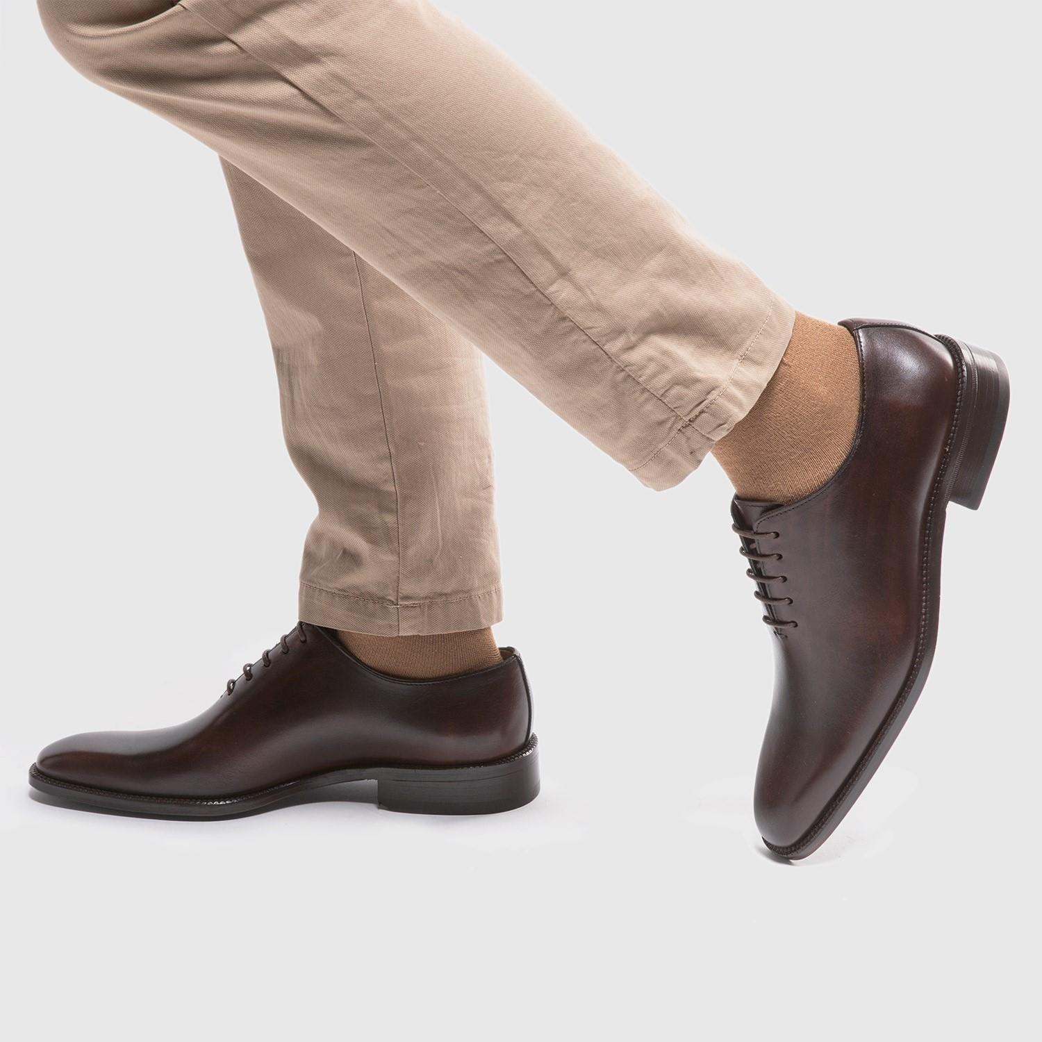 Zapato de cuero hombre Guante chocolate Suela President-1