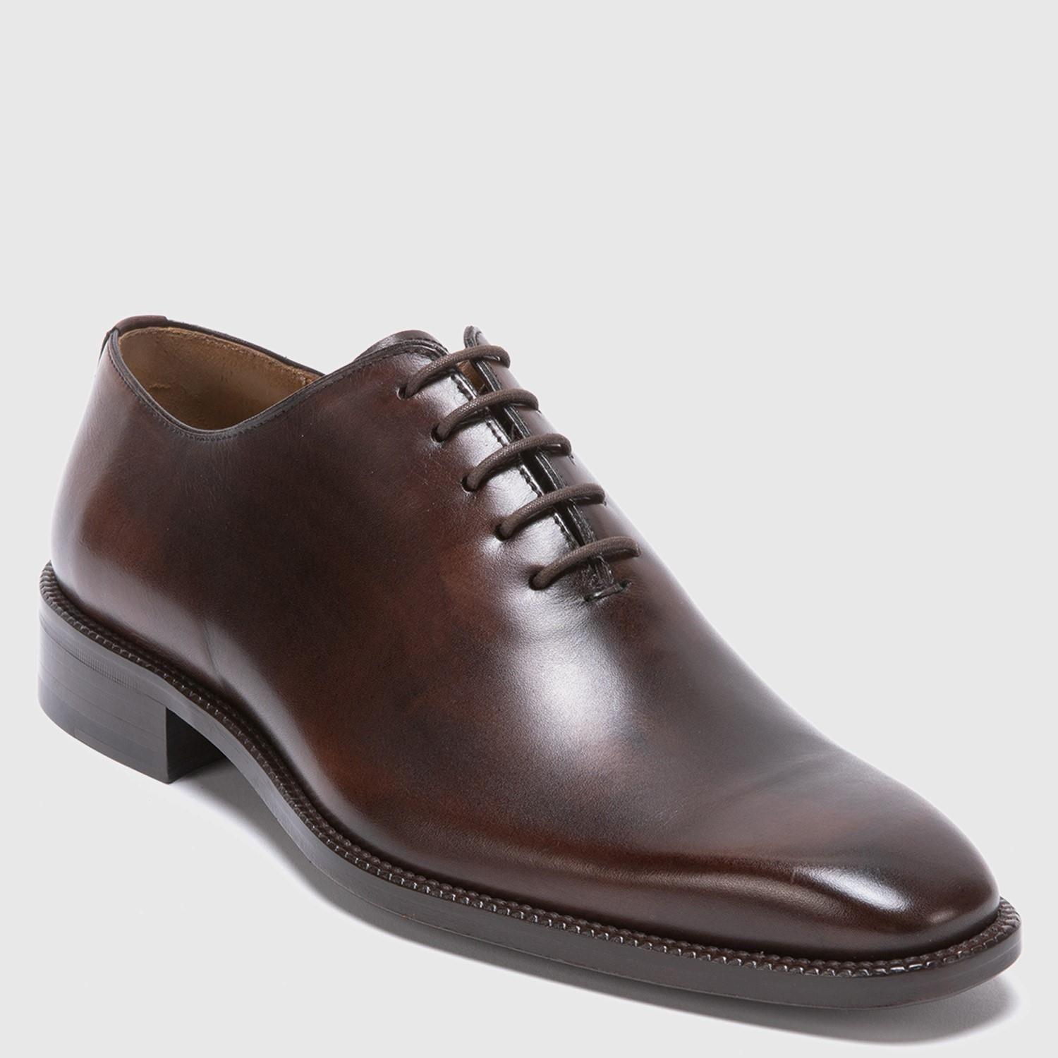Zapato de cuero hombre Guante chocolate Suela President-2