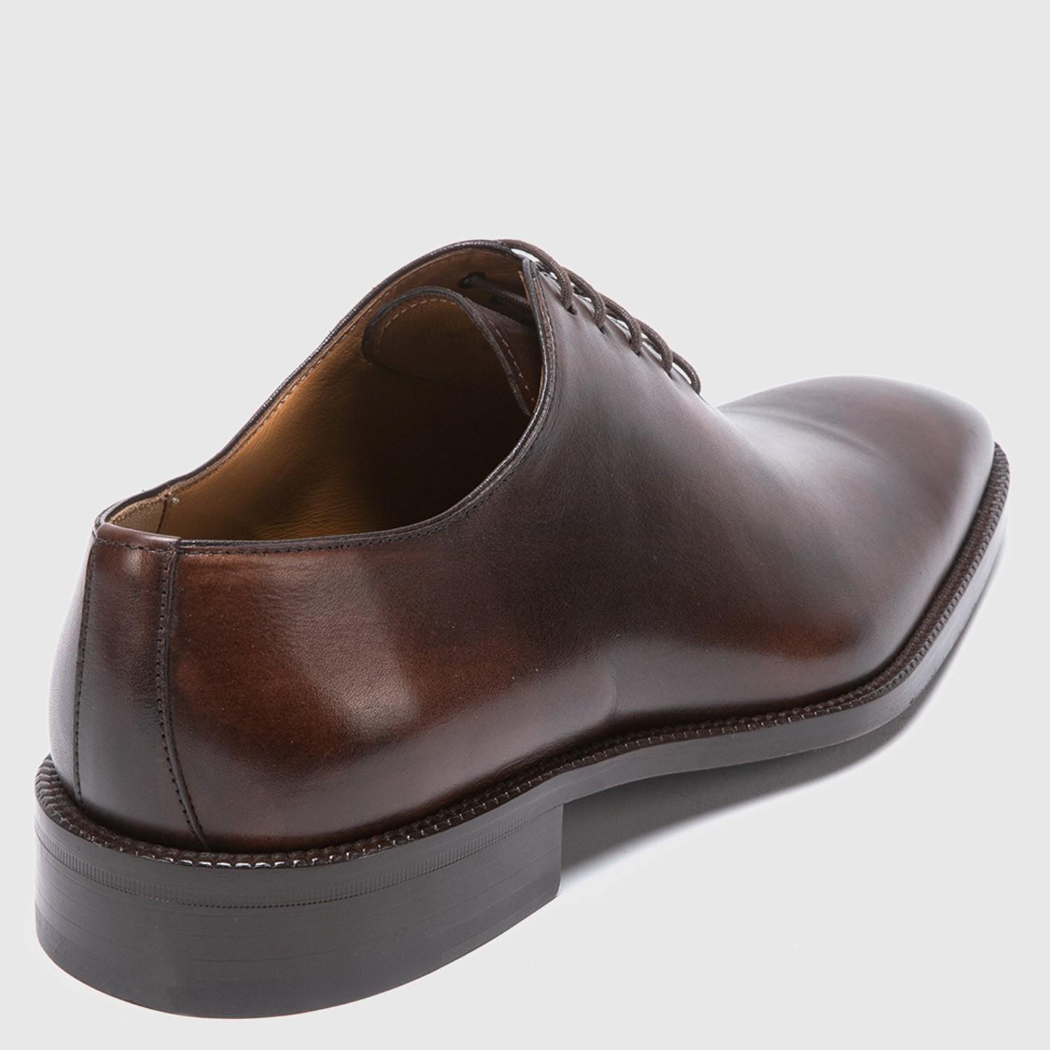 Zapato de cuero hombre Guante chocolate Suela President-4