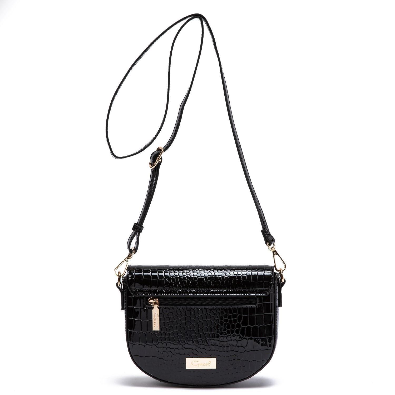 Cartera  Retro Con Tapa  Gacel  Negro  Car2933-1