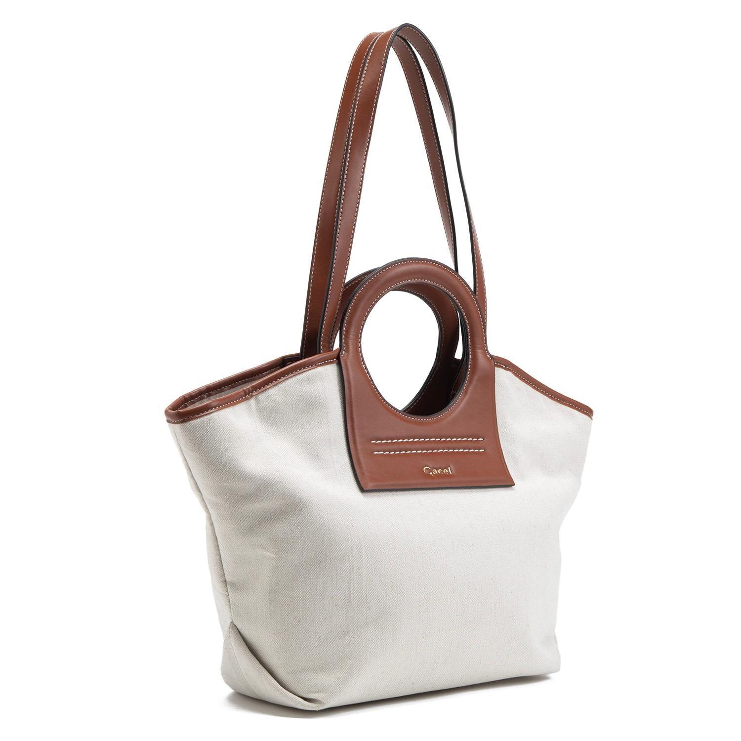 Cartera  Dos Asas Grande  Gacel  Off White  Car3316-2