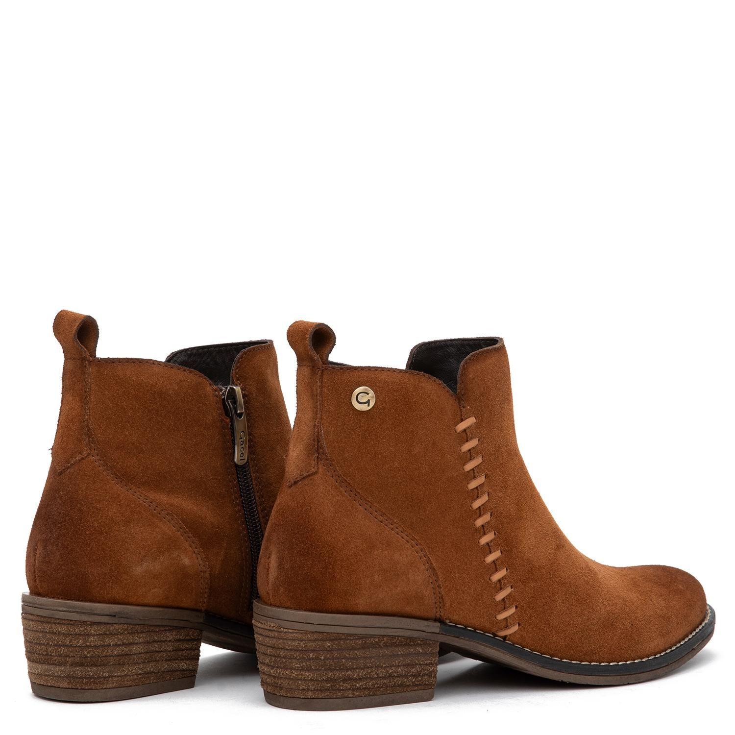 Botin de cuero mujer Gacel tostado Gina-4
