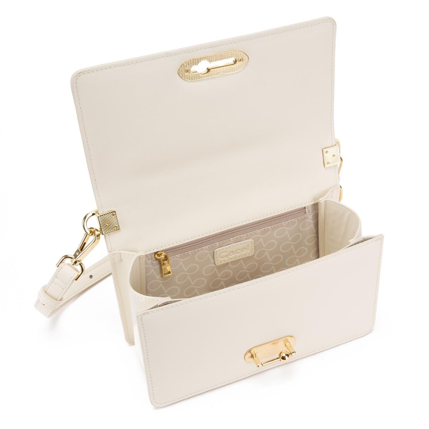 Cartera  Retro Con Tapa Pequeña  Gacel  Off White  Car3327-5