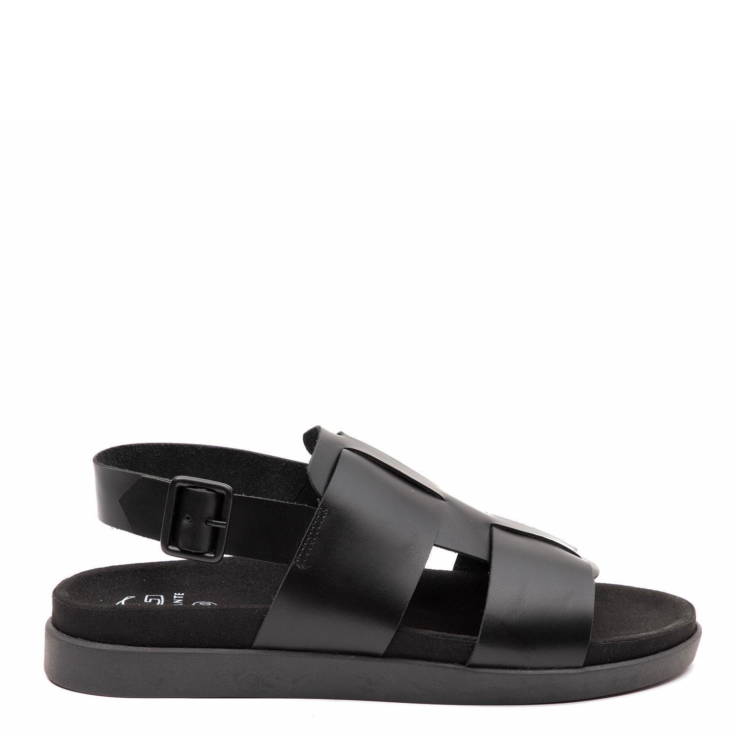 Sandalia Semi Abierta  Berna  Guante  Negro  0035498-0