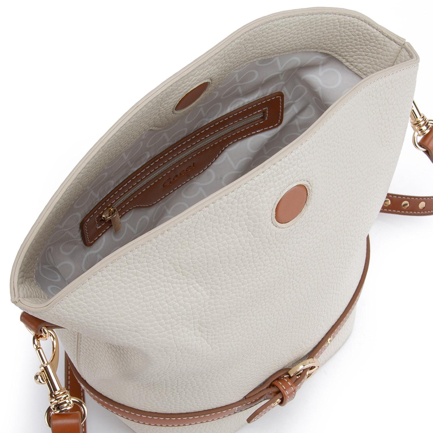 Cartera  Bucket  Gacel  Off White  Car3339-5
