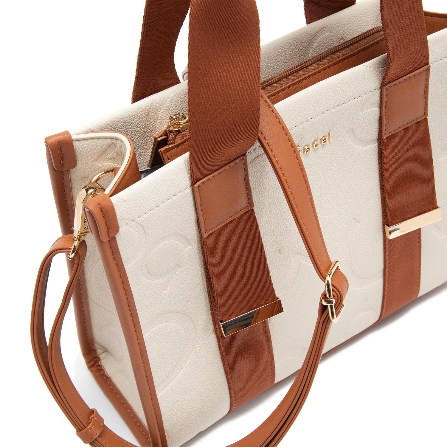 Cartera  Dos Asas Mediana  Gacel  Off White  Car3334-3