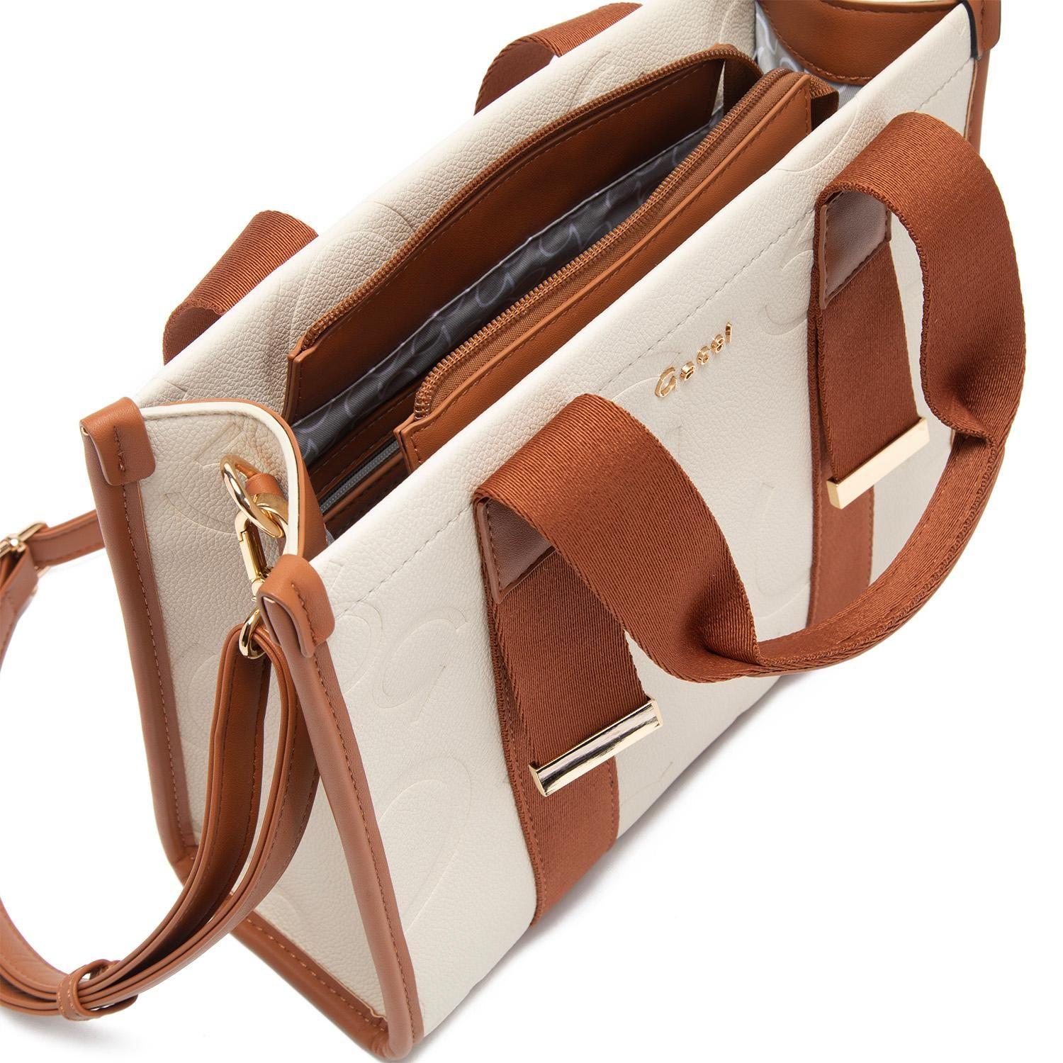 Cartera  Dos Asas Mediana  Gacel  Off White  Car3334-4