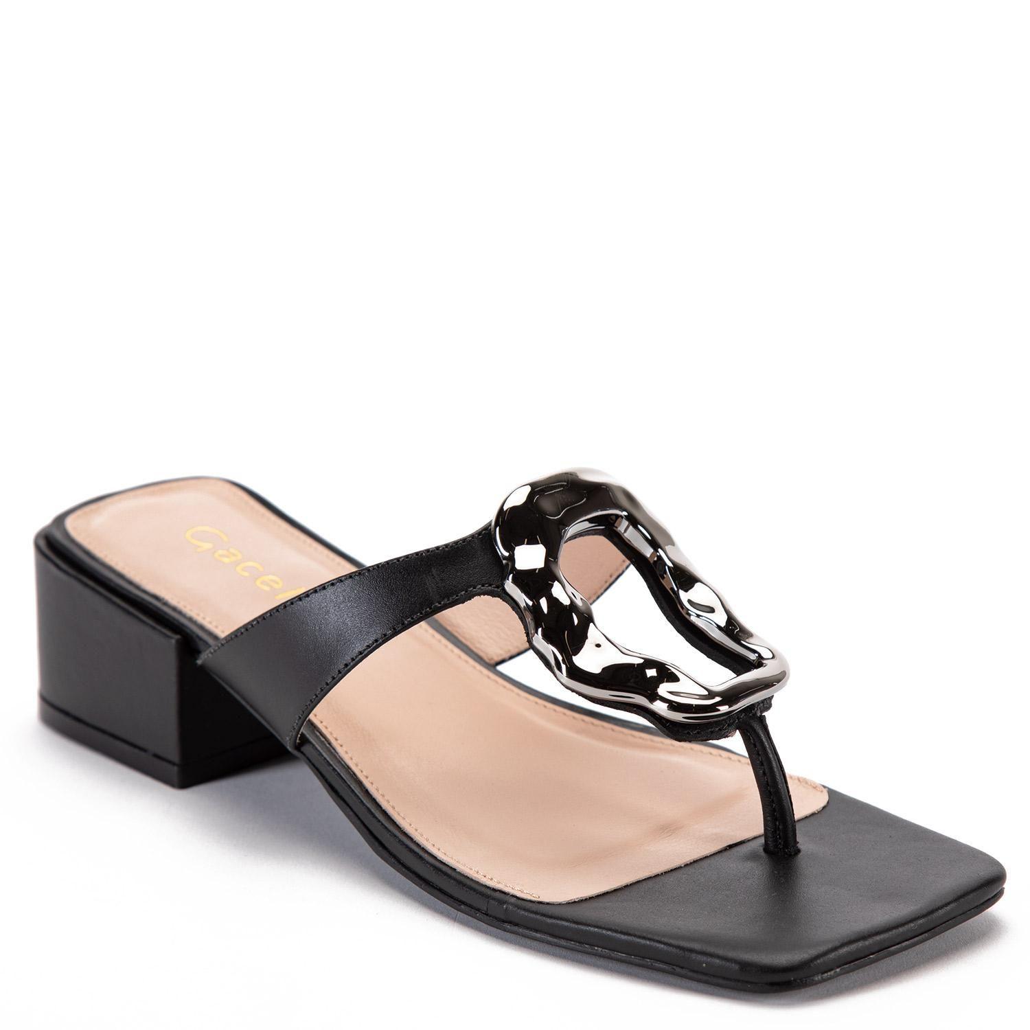 Sandalia de cuero mujer Gacel negro Tiara-2