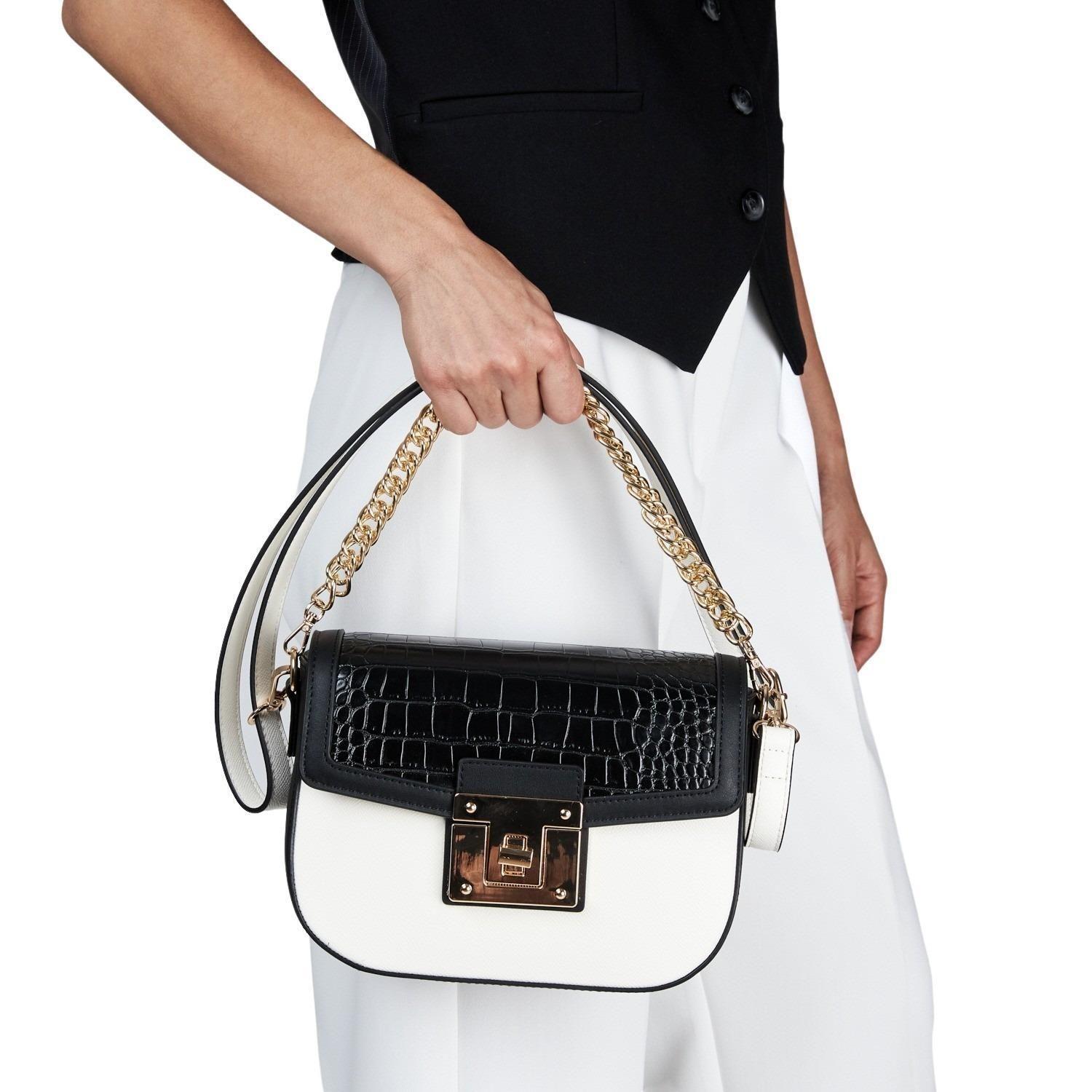 Cartera  Retro Con Tapa  Gacel  Off White  Car2937-0