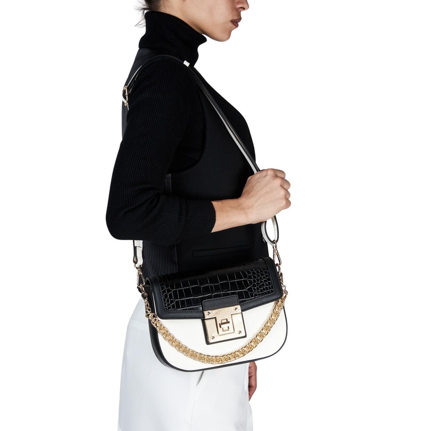 Cartera  Retro Con Tapa  Gacel  Off White  Car2937-1