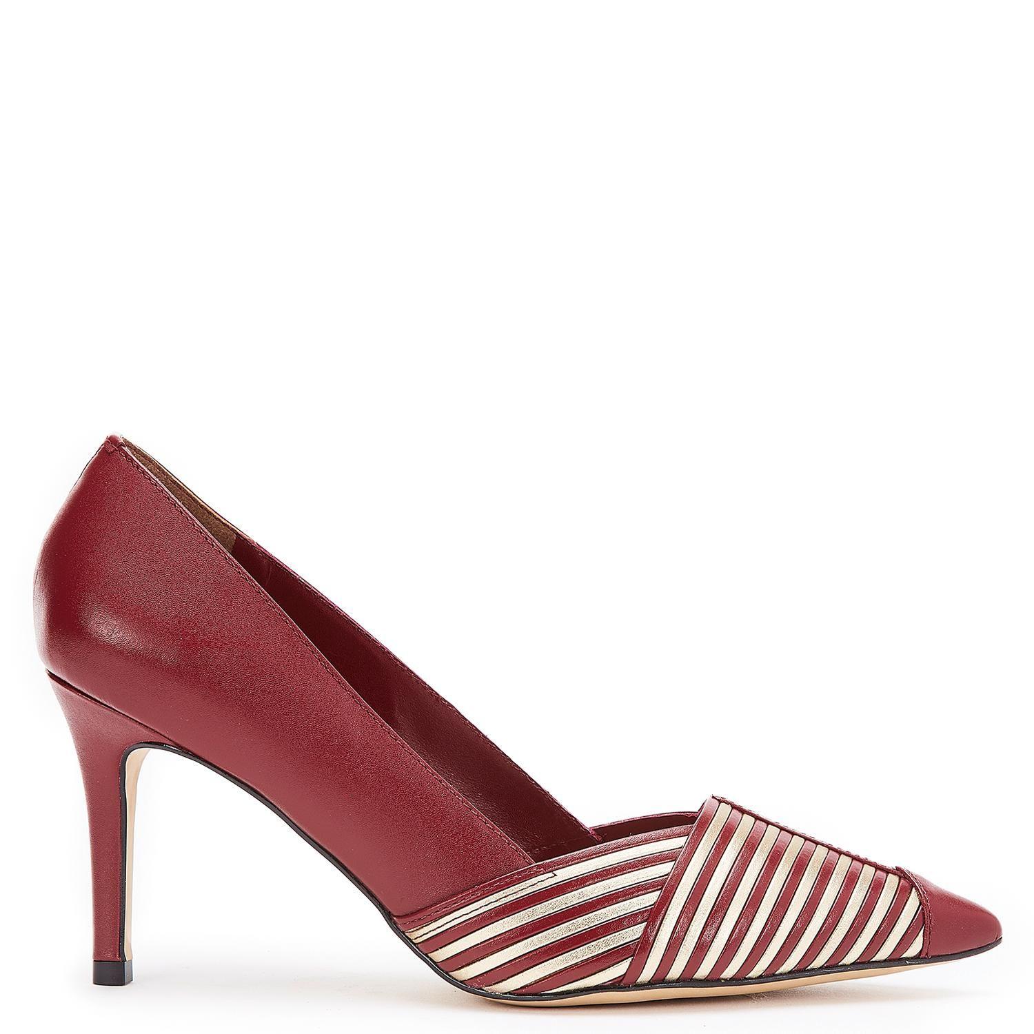 Zapato de cuero mujer Gacel burdeo Monica-0
