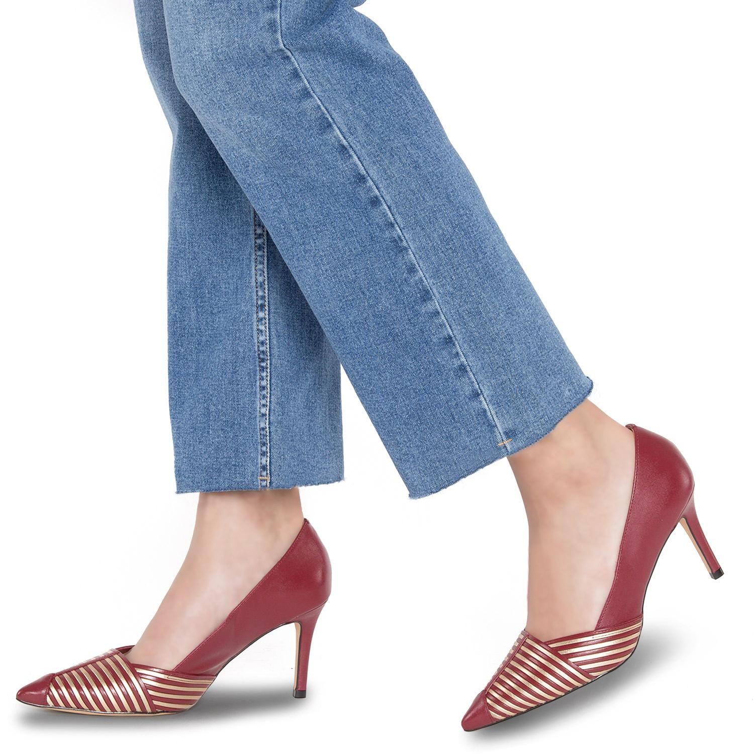 Zapato de cuero mujer Gacel burdeo Monica-1