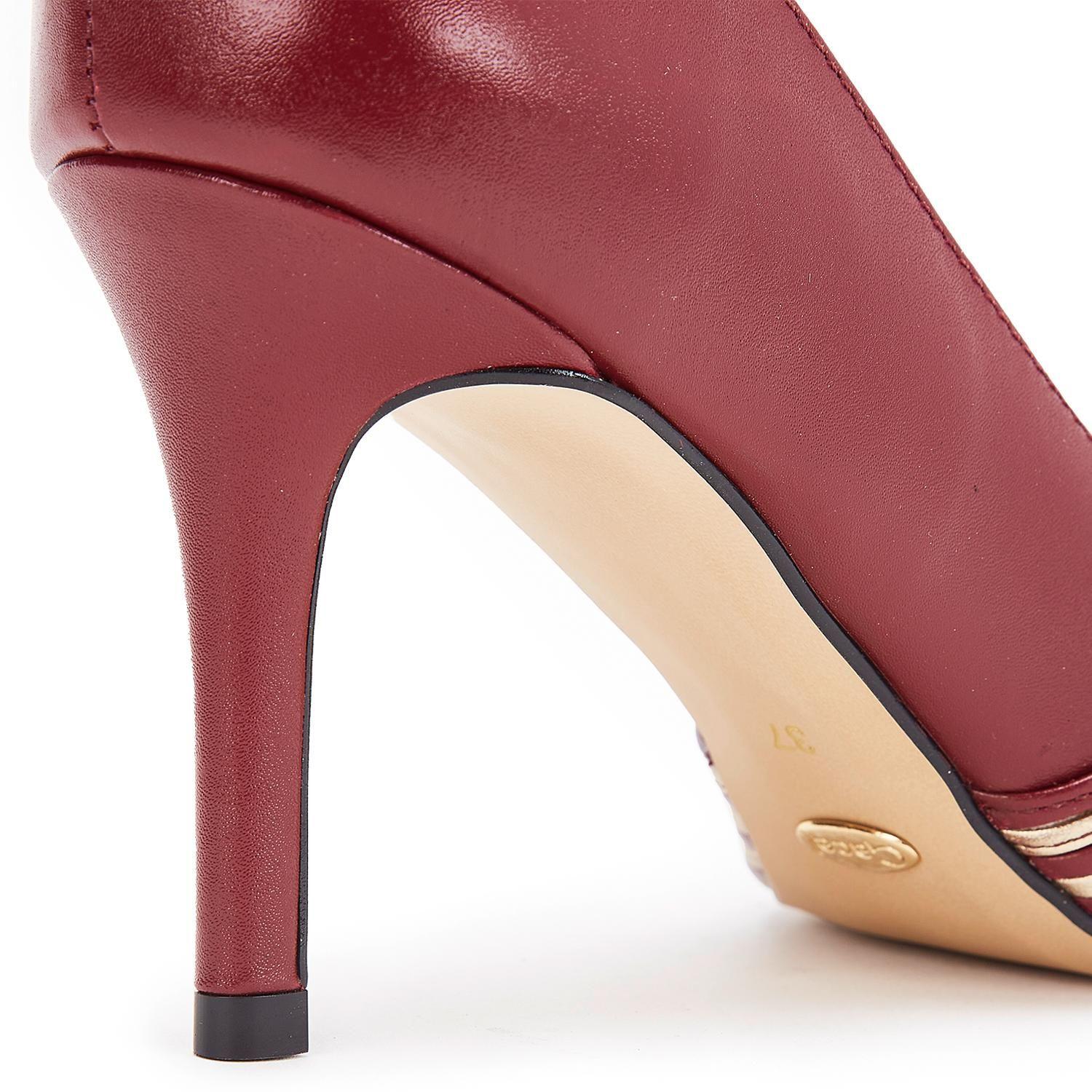 Zapato de cuero mujer Gacel burdeo Monica-2