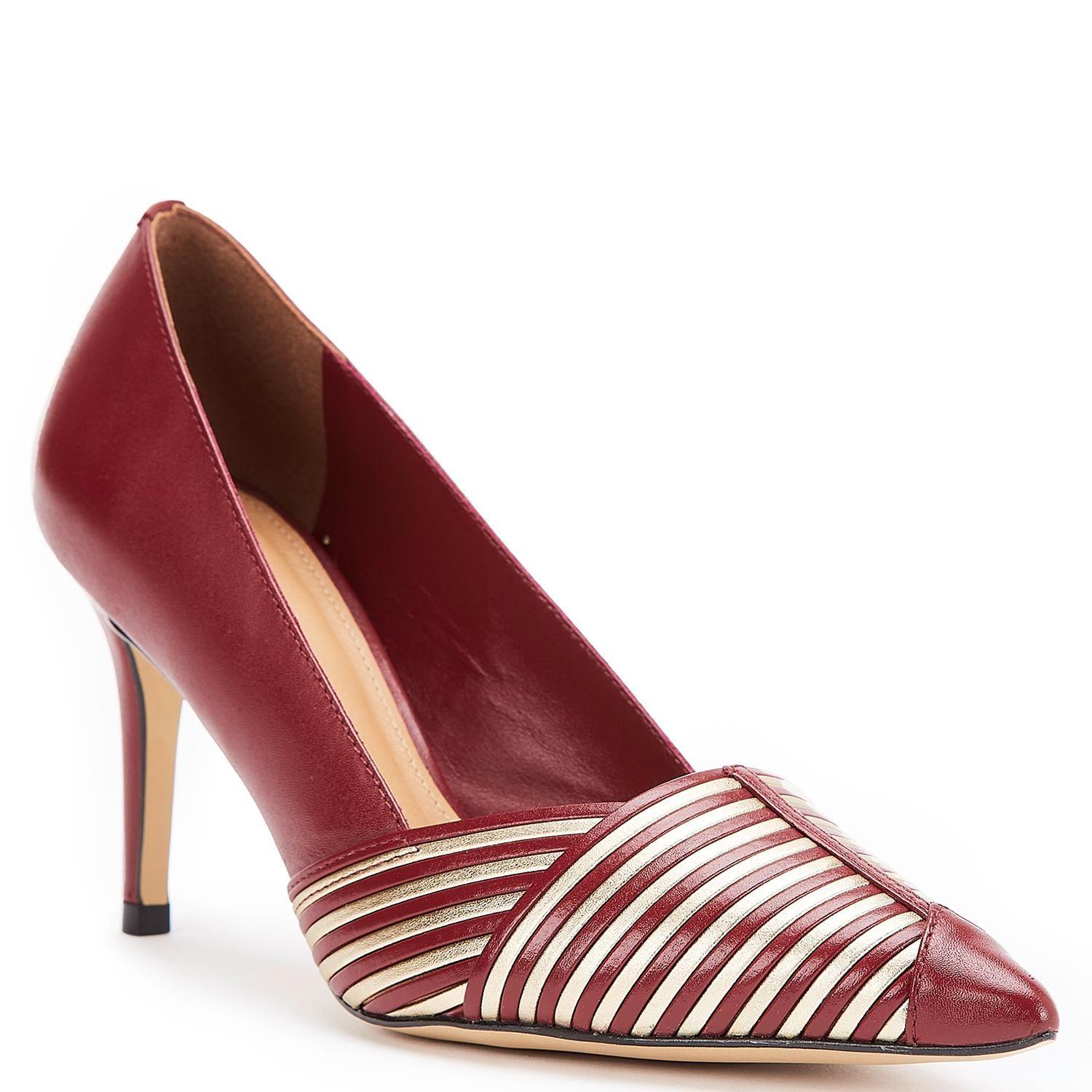 Zapato de cuero mujer Gacel burdeo Monica-4