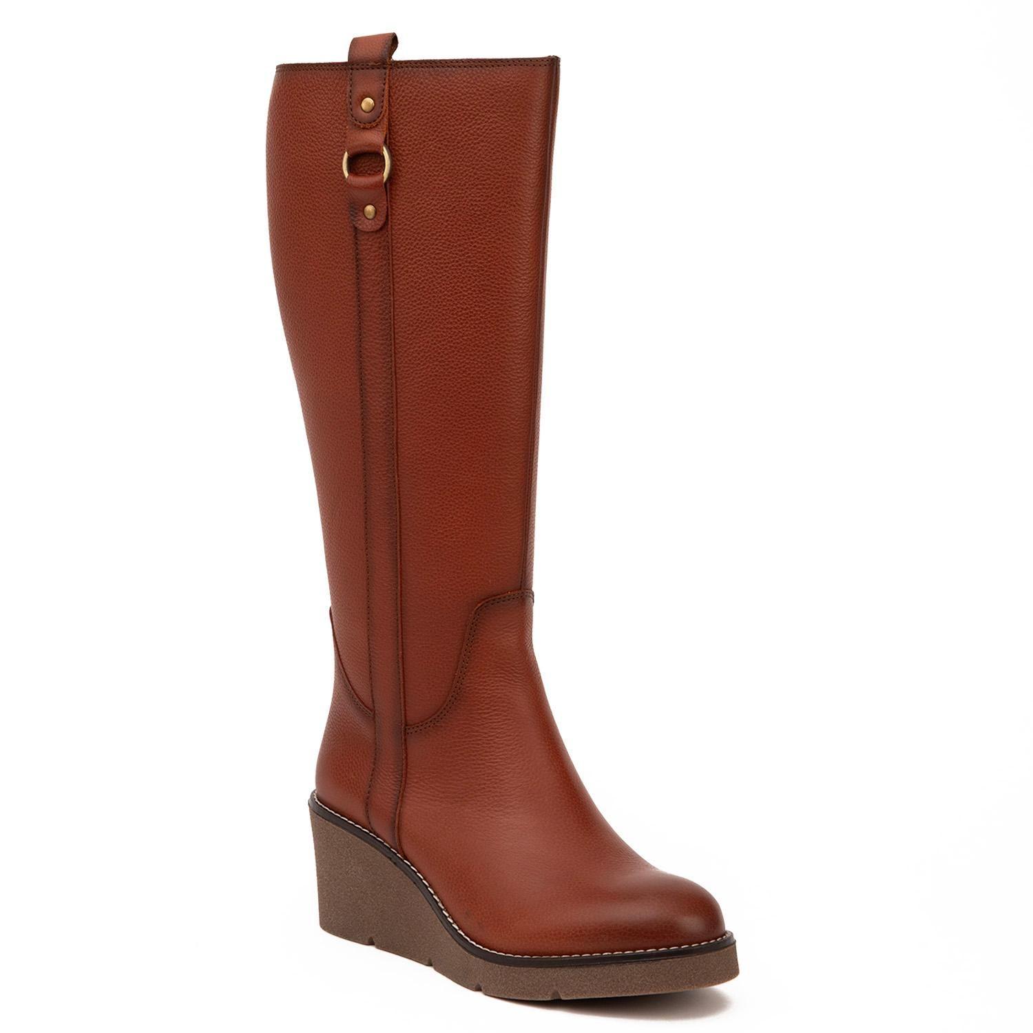 Bota de cuero mujer Gacel tostado Ledy-2