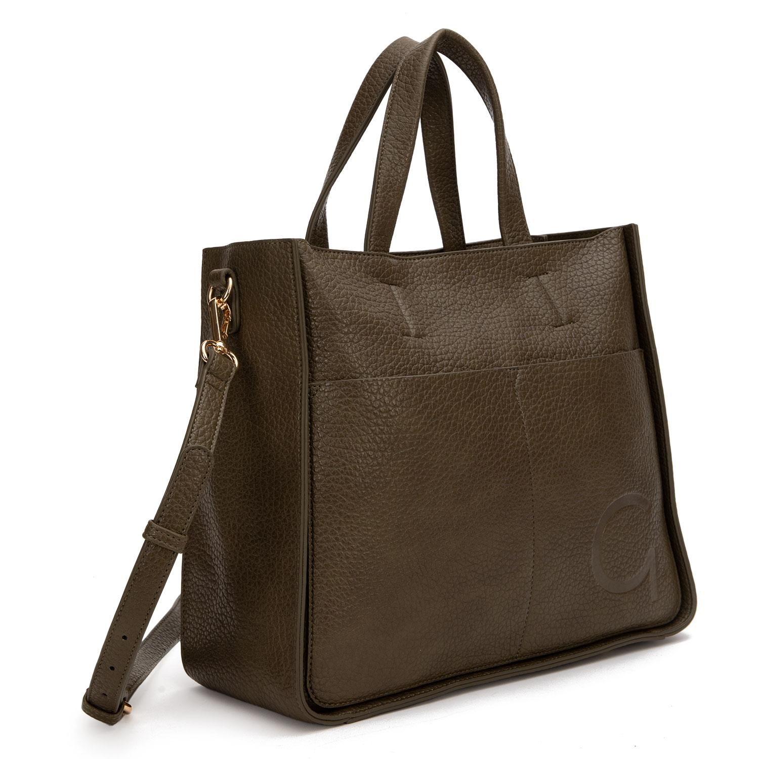 Cartera  Dos Asas Grande  Gacel  Olivo  Car3423-3