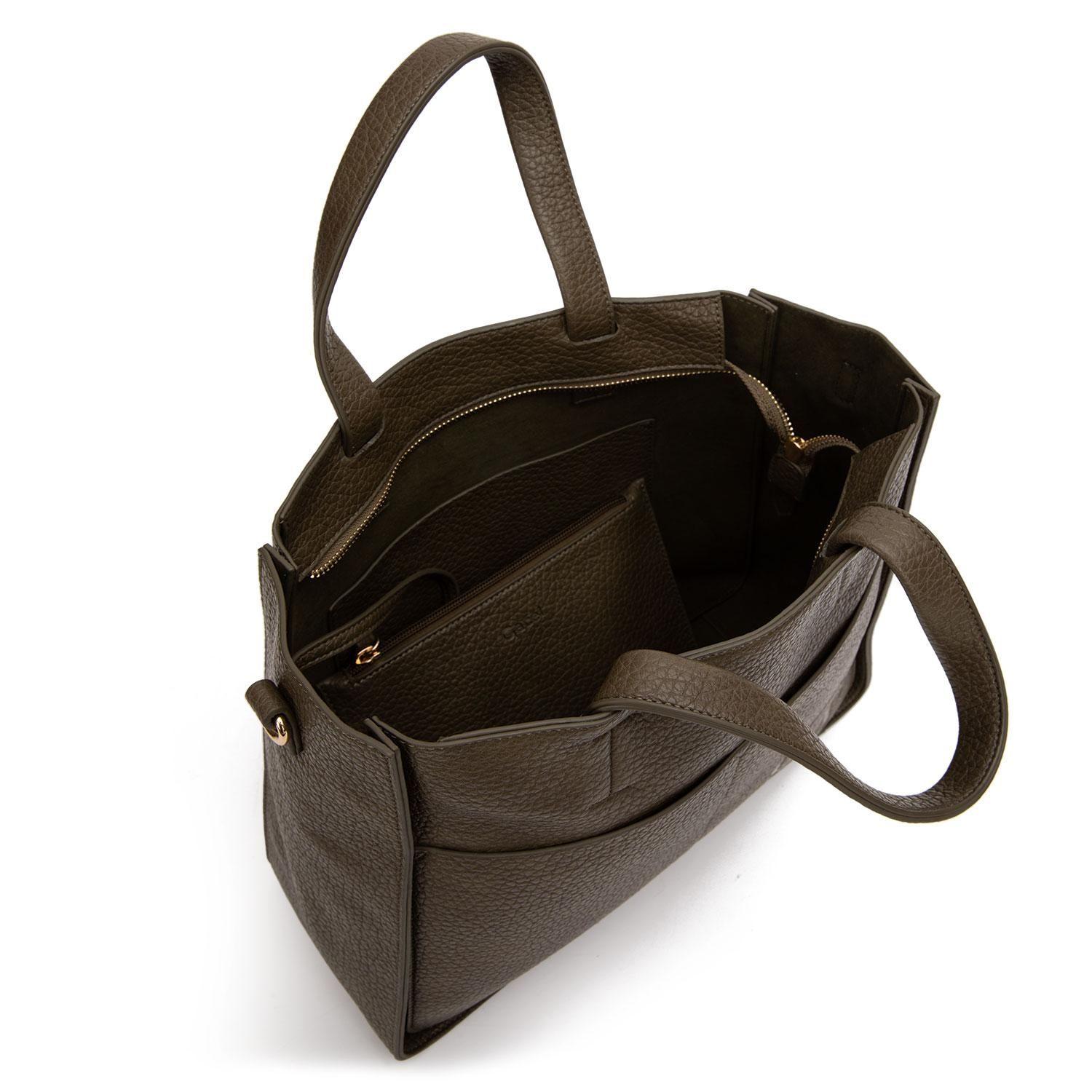 Cartera  Dos Asas Grande  Gacel  Olivo  Car3423-6