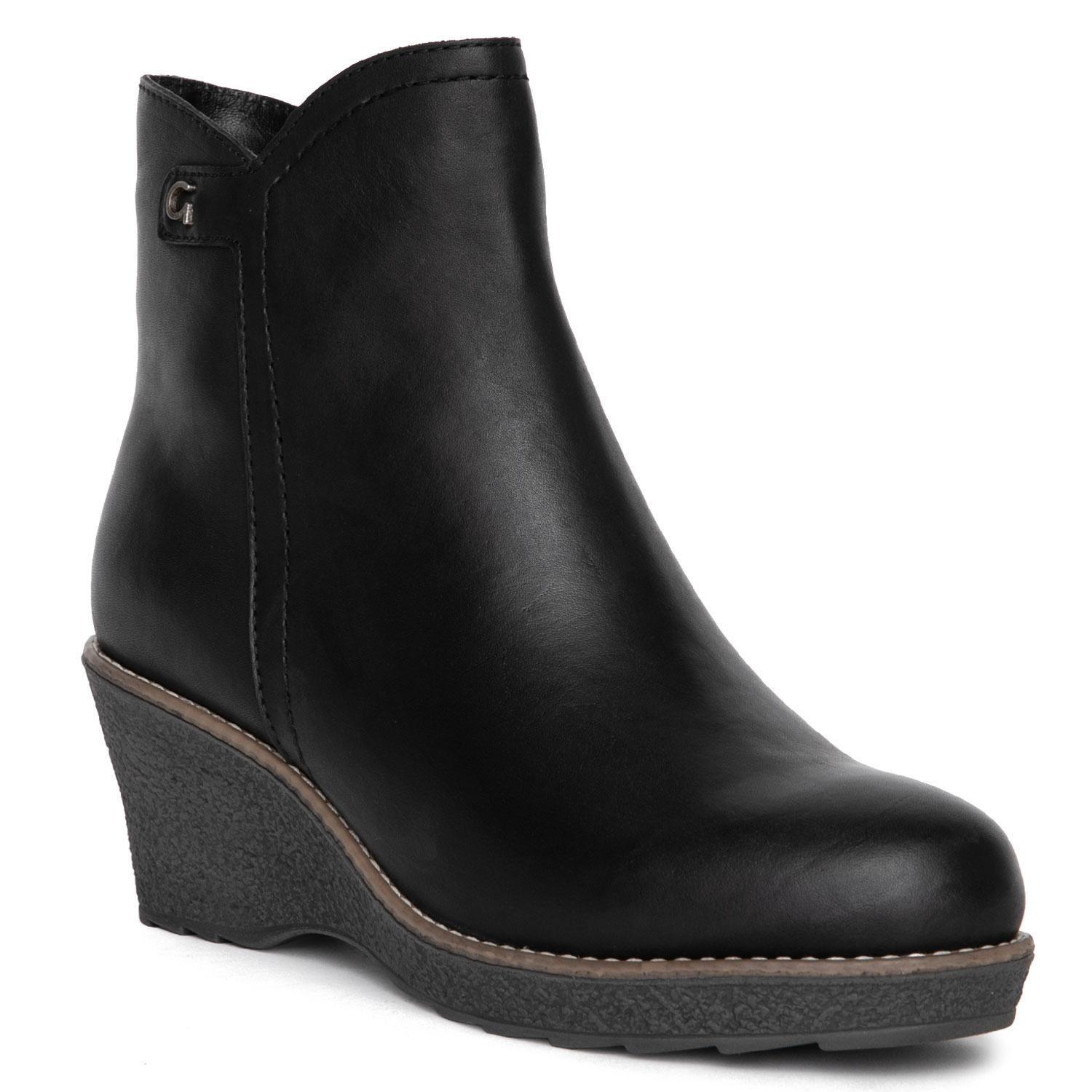 Botin de cuero mujer Gacel negro Leda-2