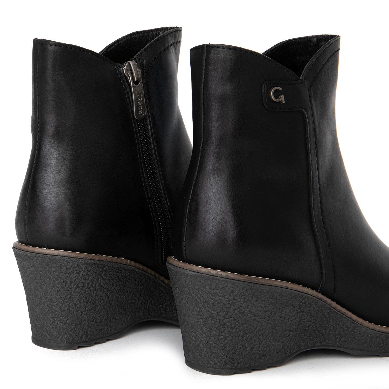 Botin de cuero mujer Gacel negro Leda-4