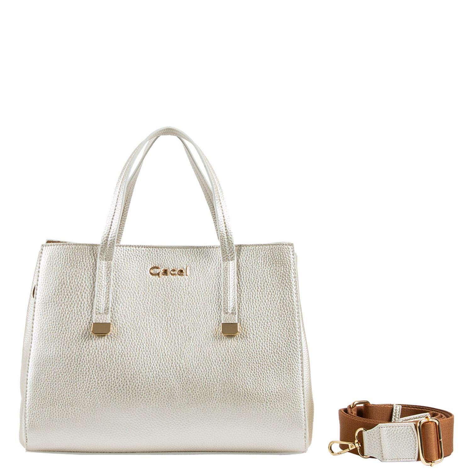 Cartera  Dos Asa Me  Gacel  Dorado  Car3049-0