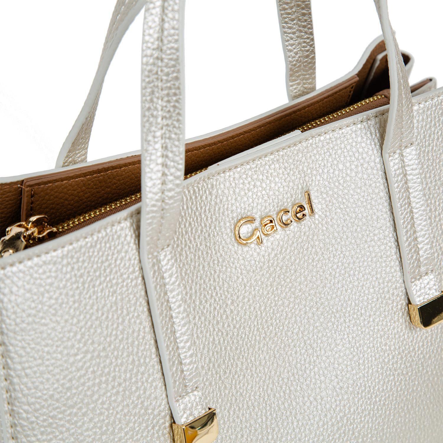 Cartera  Dos Asa Me  Gacel  Dorado  Car3049-3