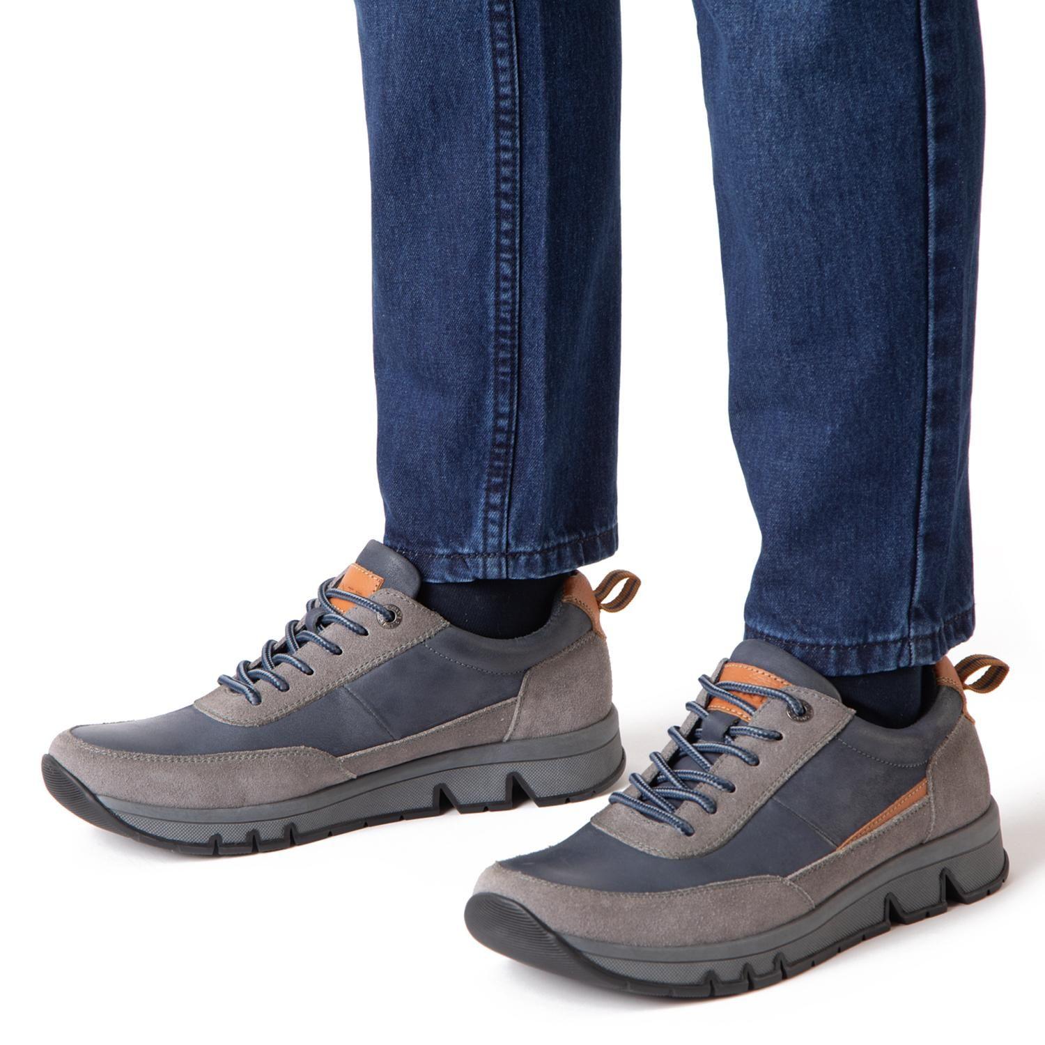 Zapatilla de cuero hombre Guante azul Rio-1