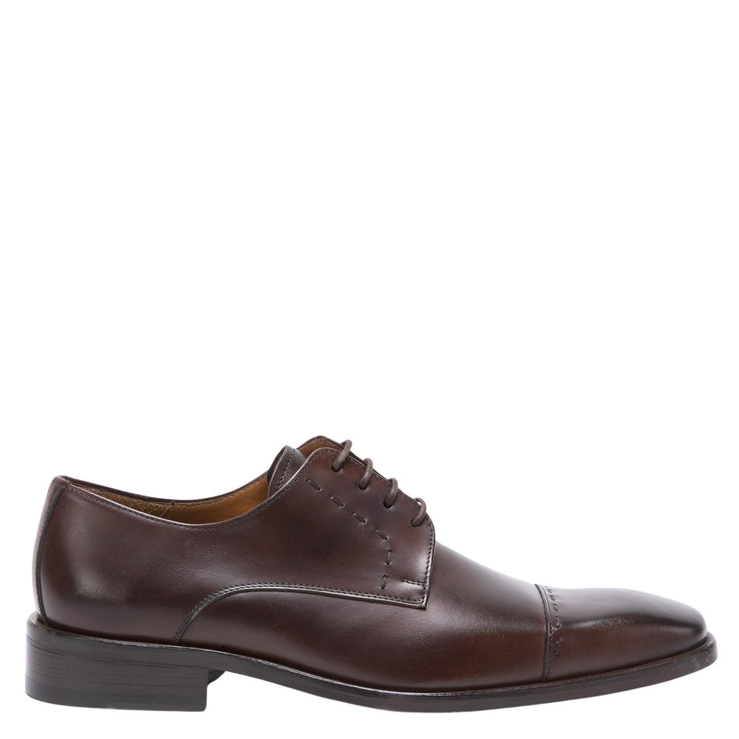 Zapato de cuero hombre Guante chocolate Suela President-0