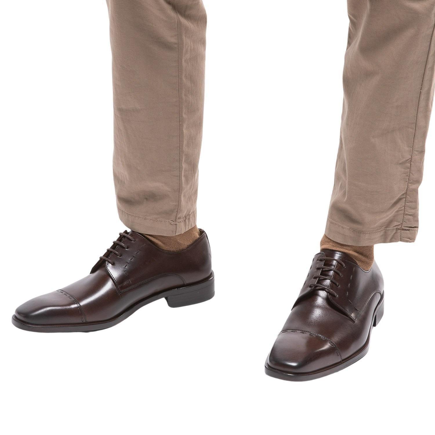 Zapato de cuero hombre Guante chocolate Suela President-1