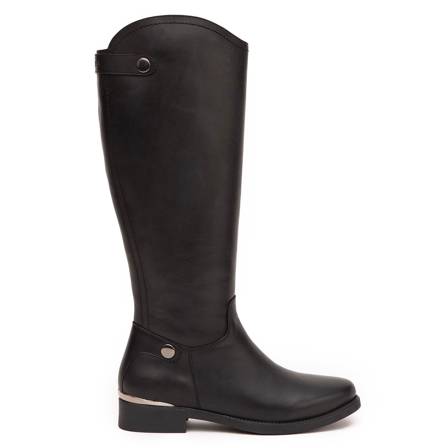 Bota de cuero mujer Gacel negro Hortencia-0