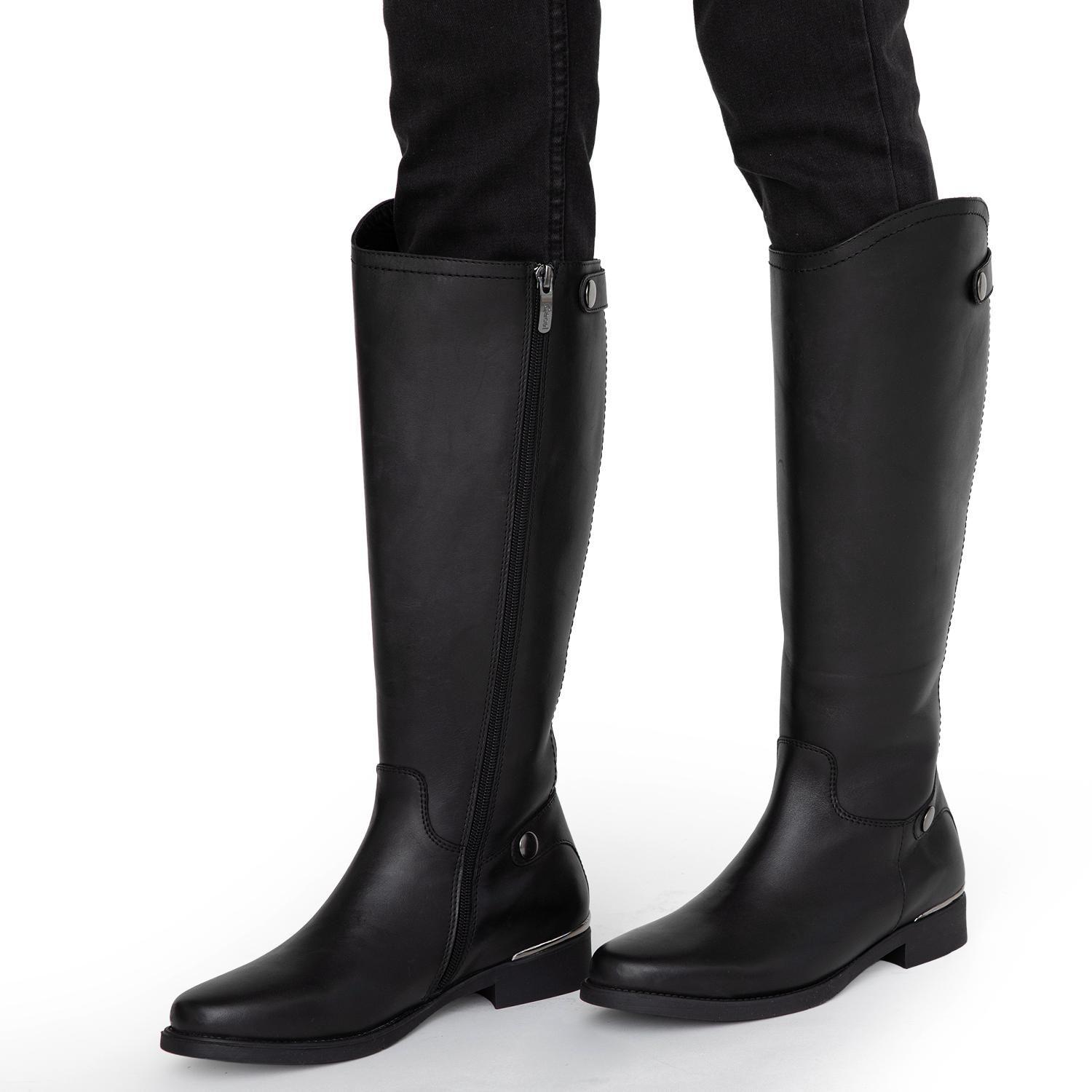 Bota de cuero mujer Gacel negro Hortencia-1
