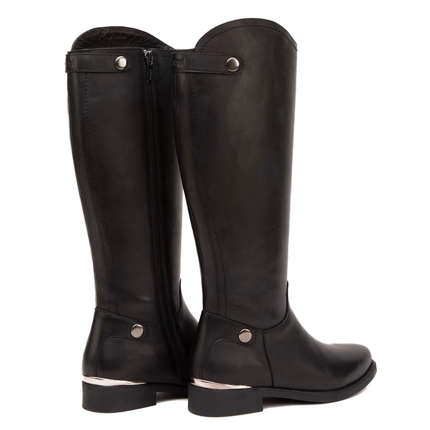 Bota de cuero mujer Gacel negro Hortencia-4