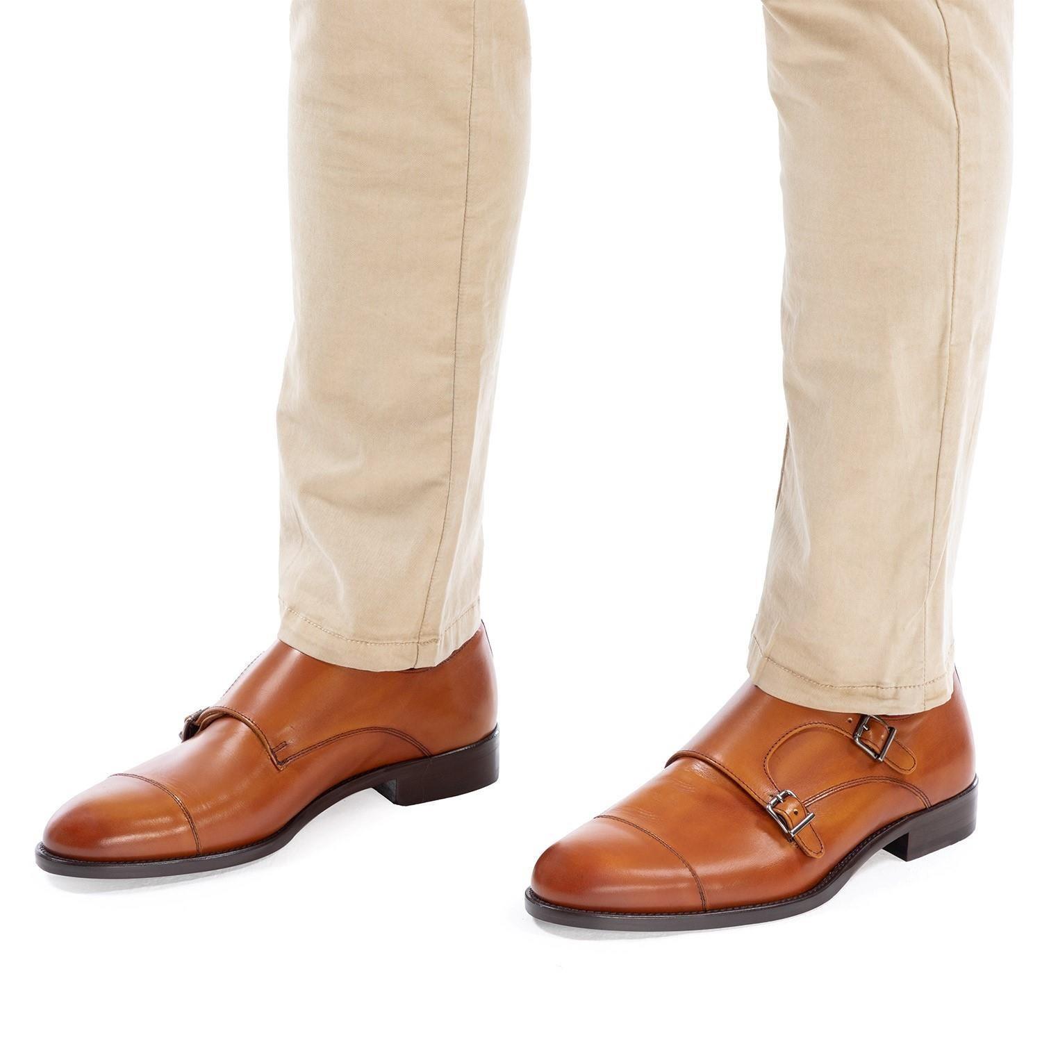 Zapato de cuero hombre Guante brandy Suela President-1