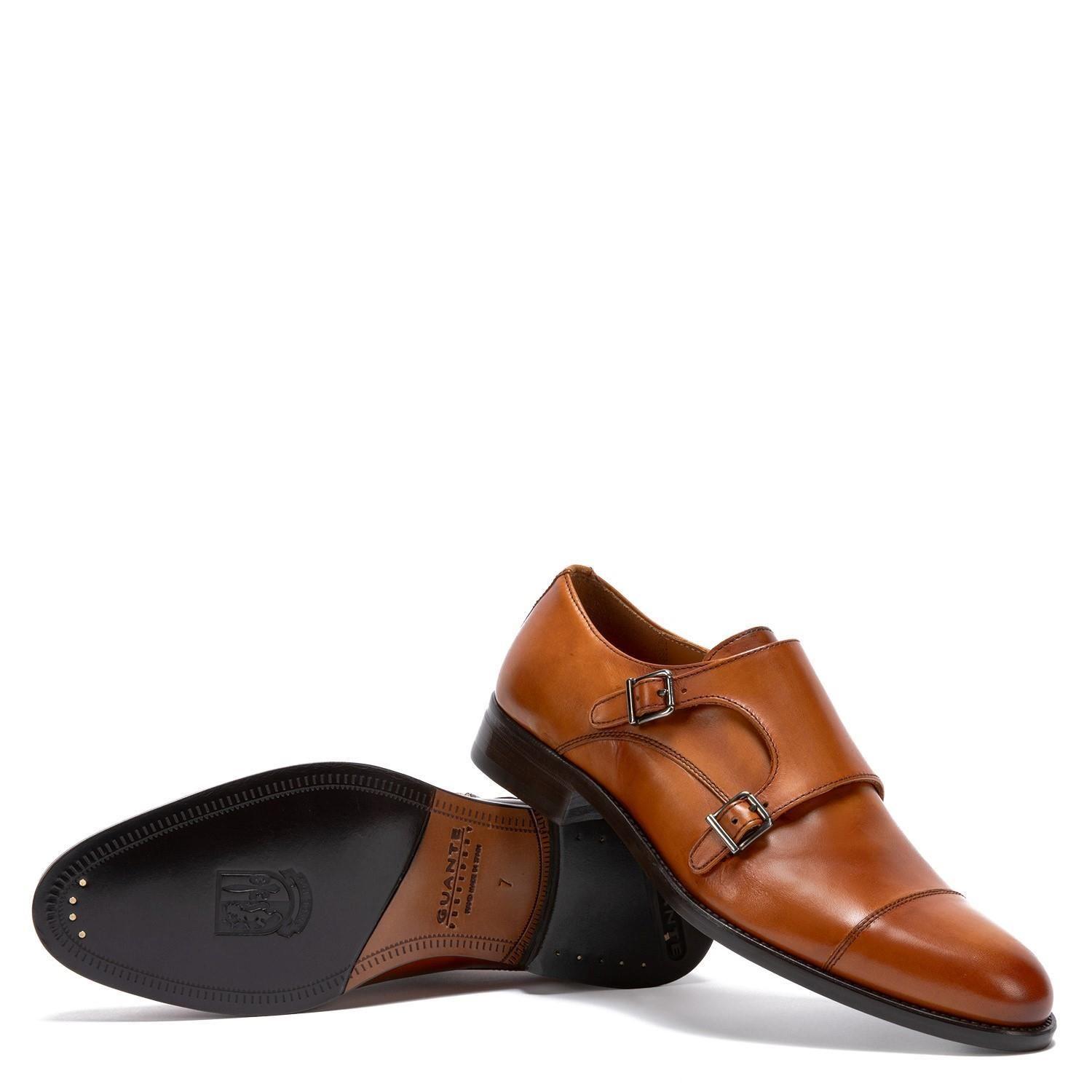 Zapato de cuero hombre Guante brandy Suela President-3