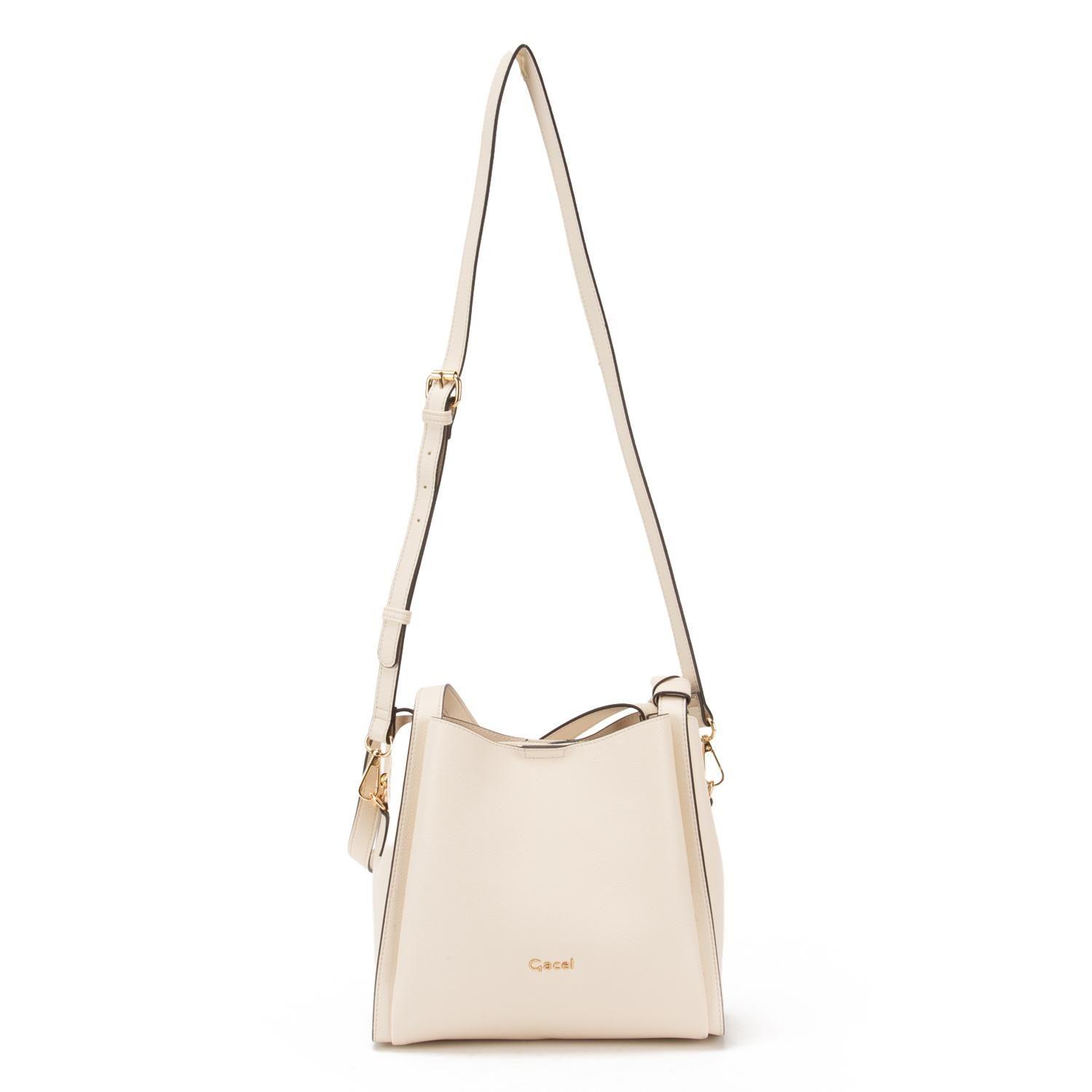 Cartera  Dos Asas Pequeña  Gacel  Off White  Car3348-4