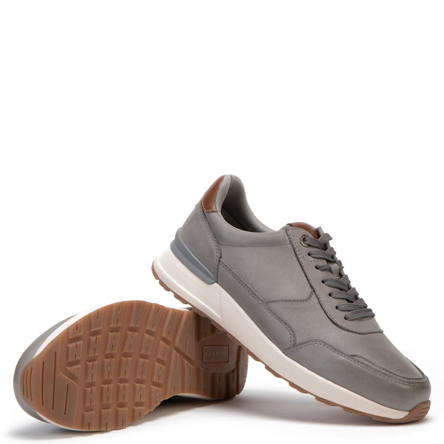 Zapatilla de cuero hombre Guante gris Kioto-3