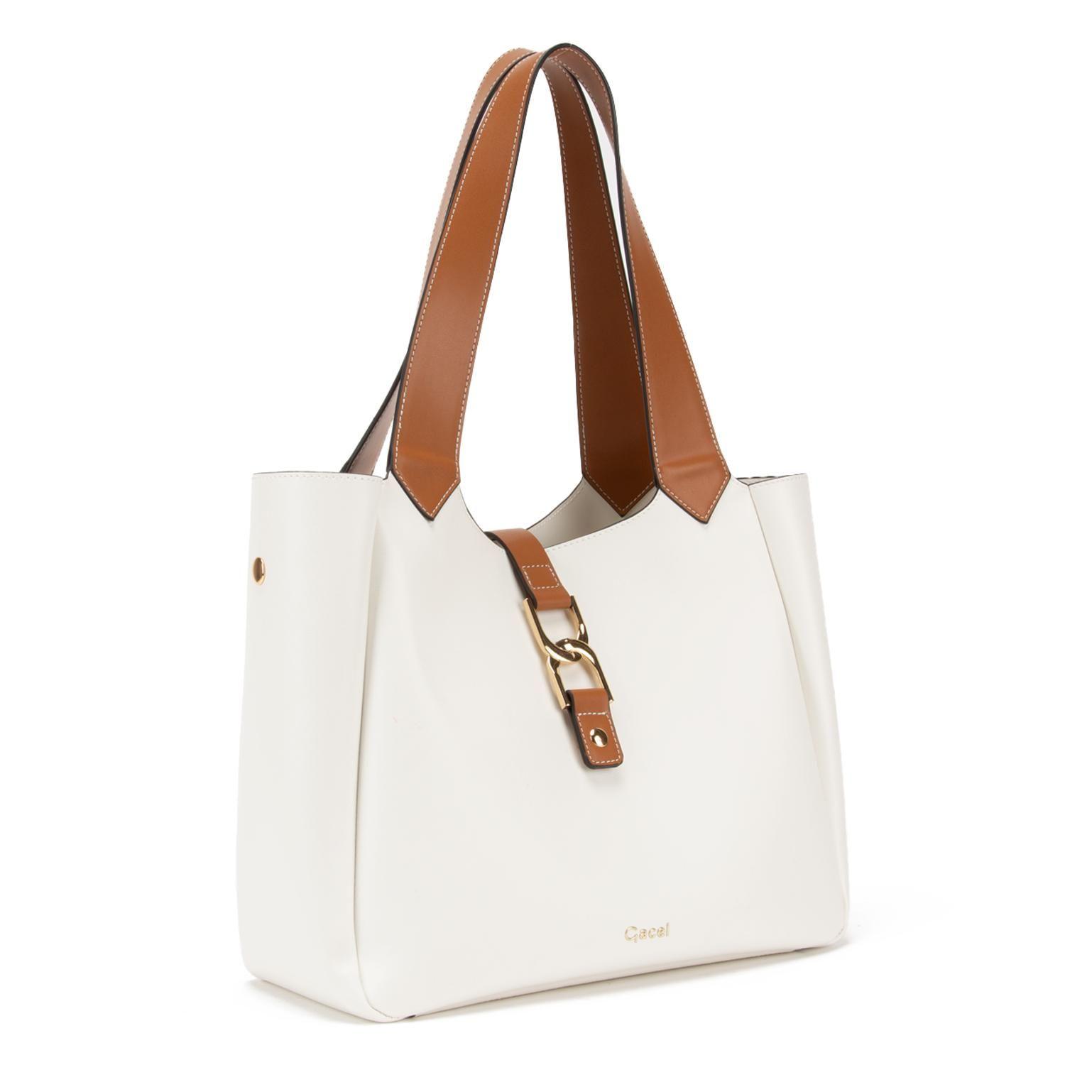 Cartera  Dos Asas Grande  Gacel  Blanco  Car3308-3