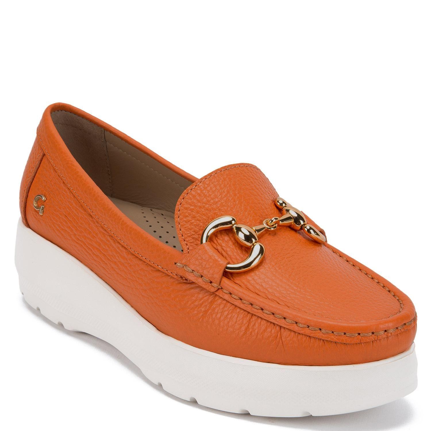 Mocasin de cuero mujer Gacel naranjo Locanda-2