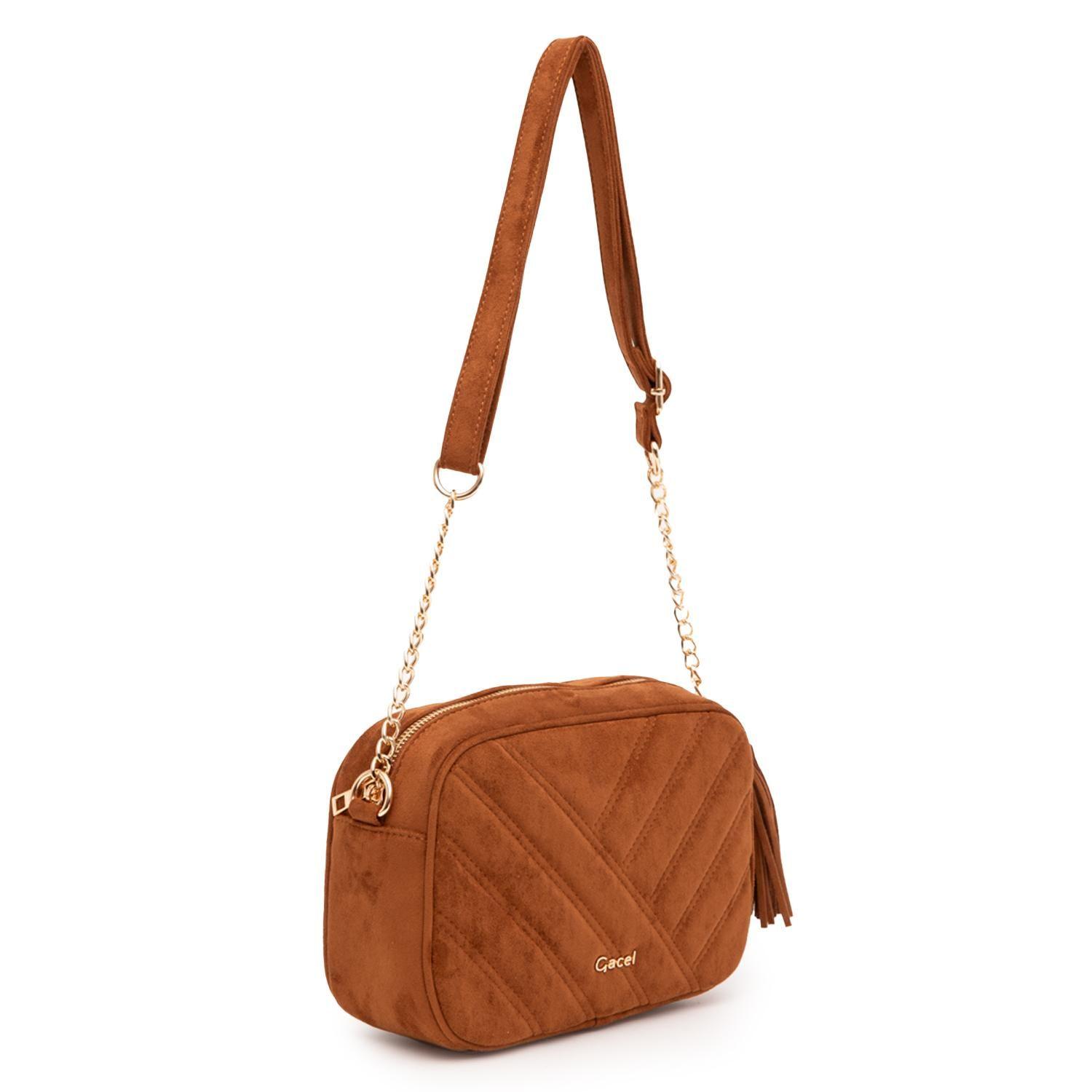 Cartera  Bandolera Grande  Gacel  Tostado  Car3478-2