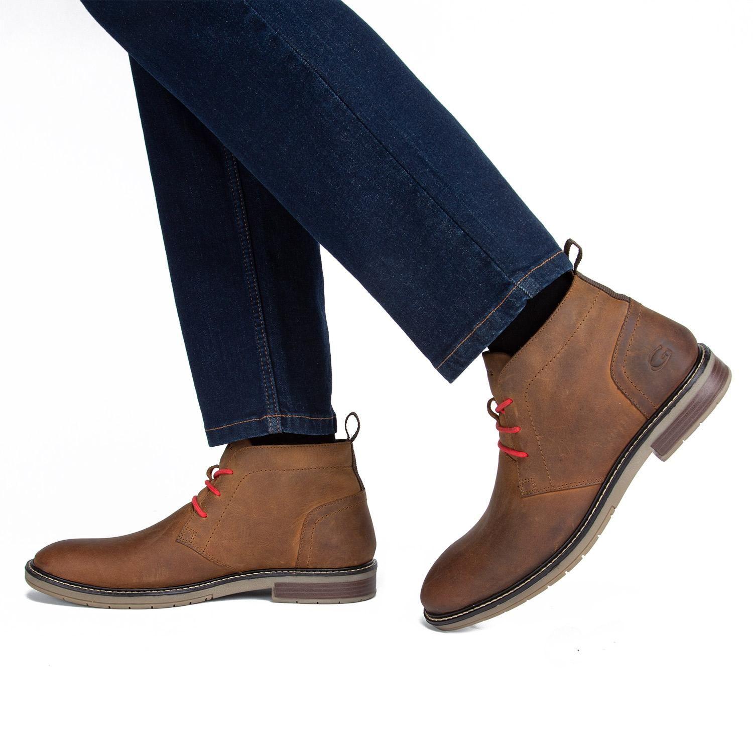 Botin de cuero hombre Guante tostado Casper-1